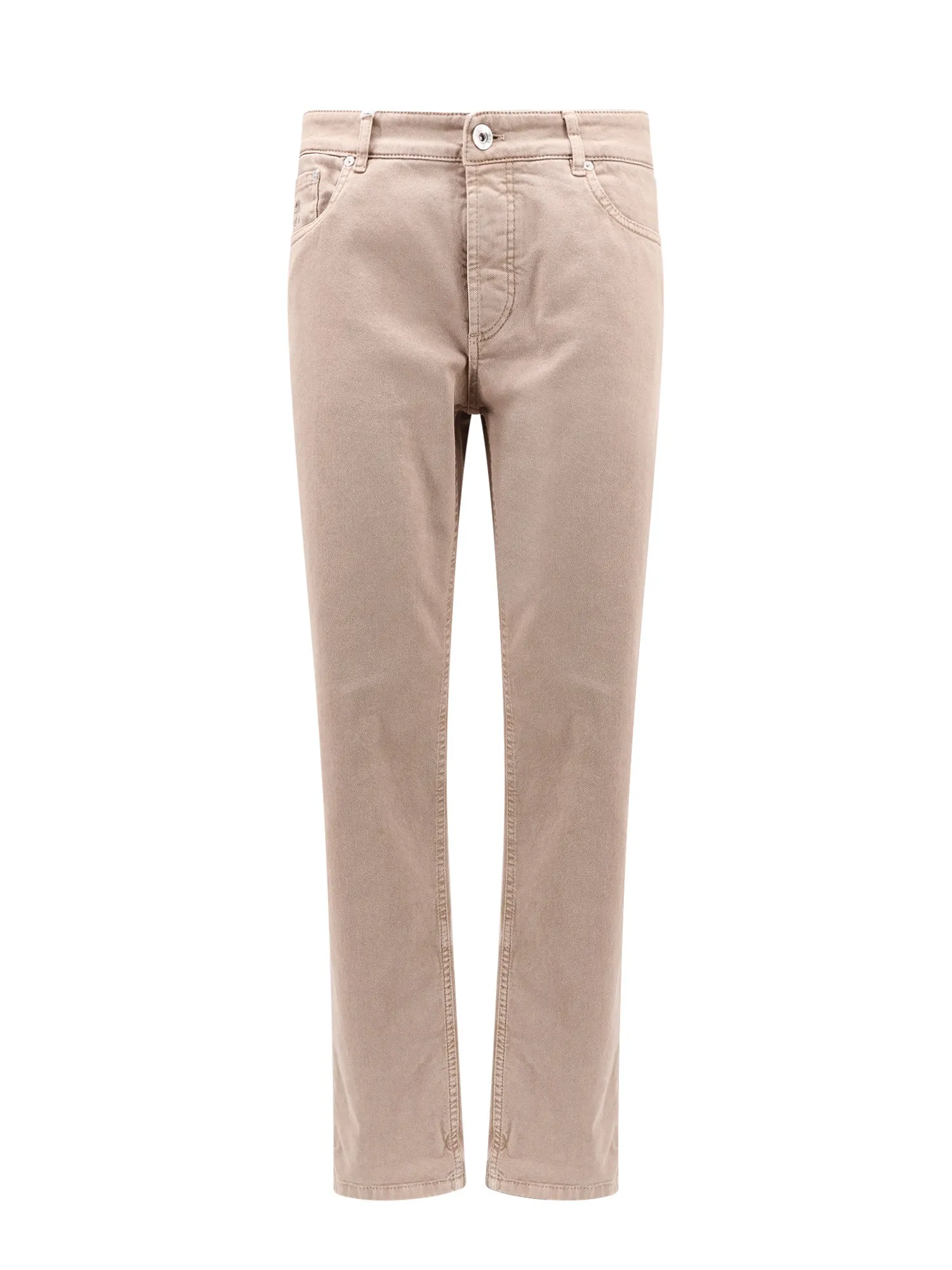Stretch Cotton Trouser With Back Logo Patch
