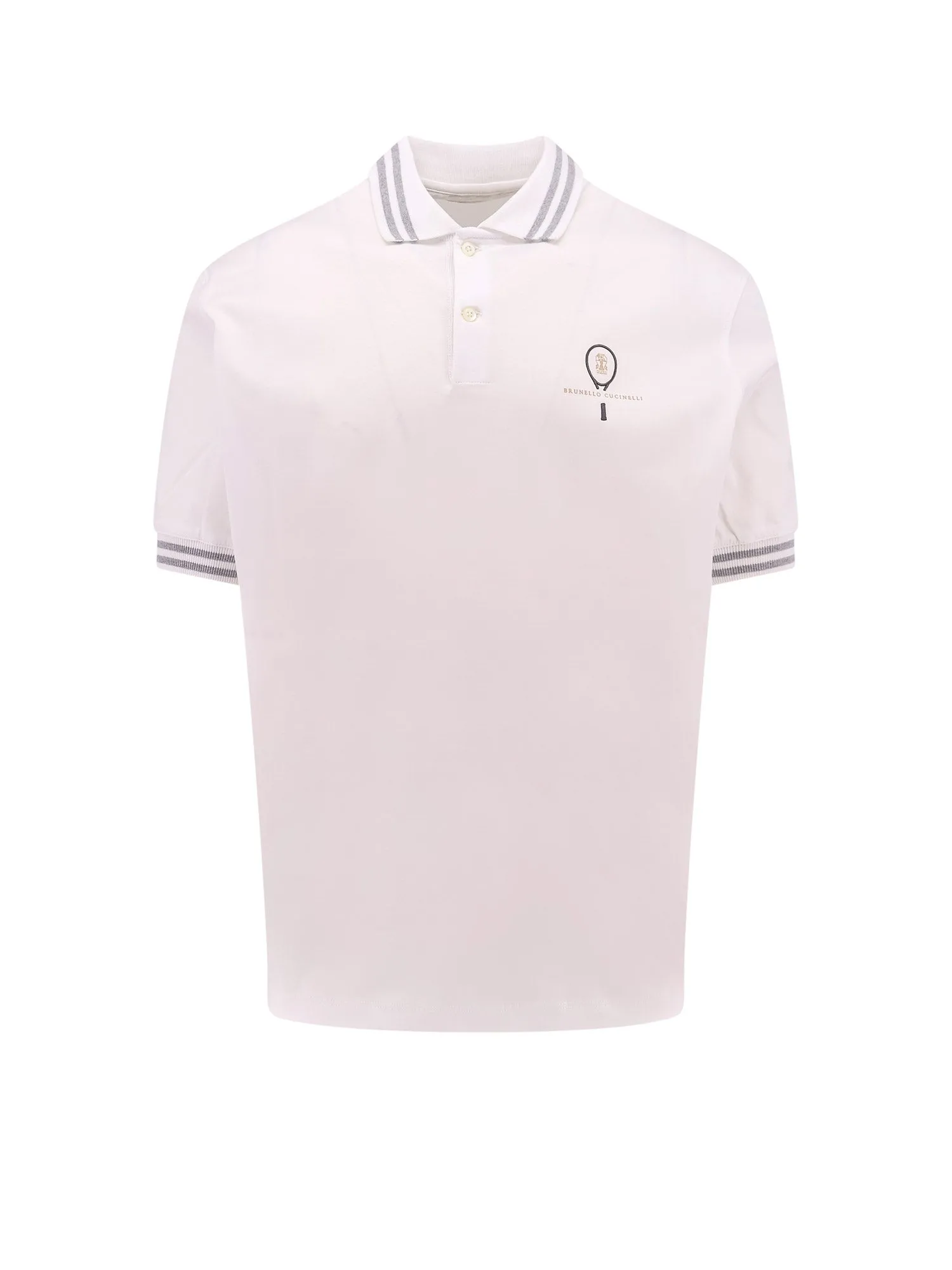 Cotton Polo Shirt With Embroidery And Logo Print