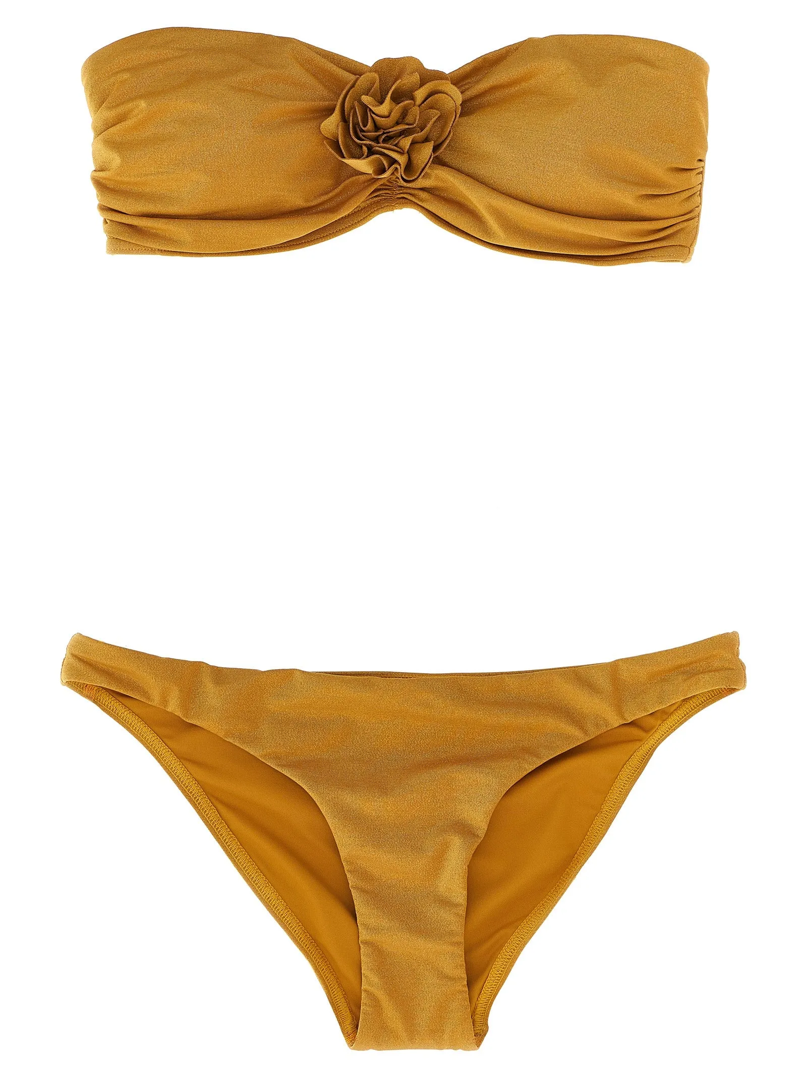 Lucky Bandeau Flower Beachwear Beige
