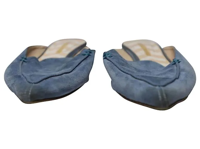 Sabot a punta Nicholas Kirkwood Beya in pelle scamosciata blu