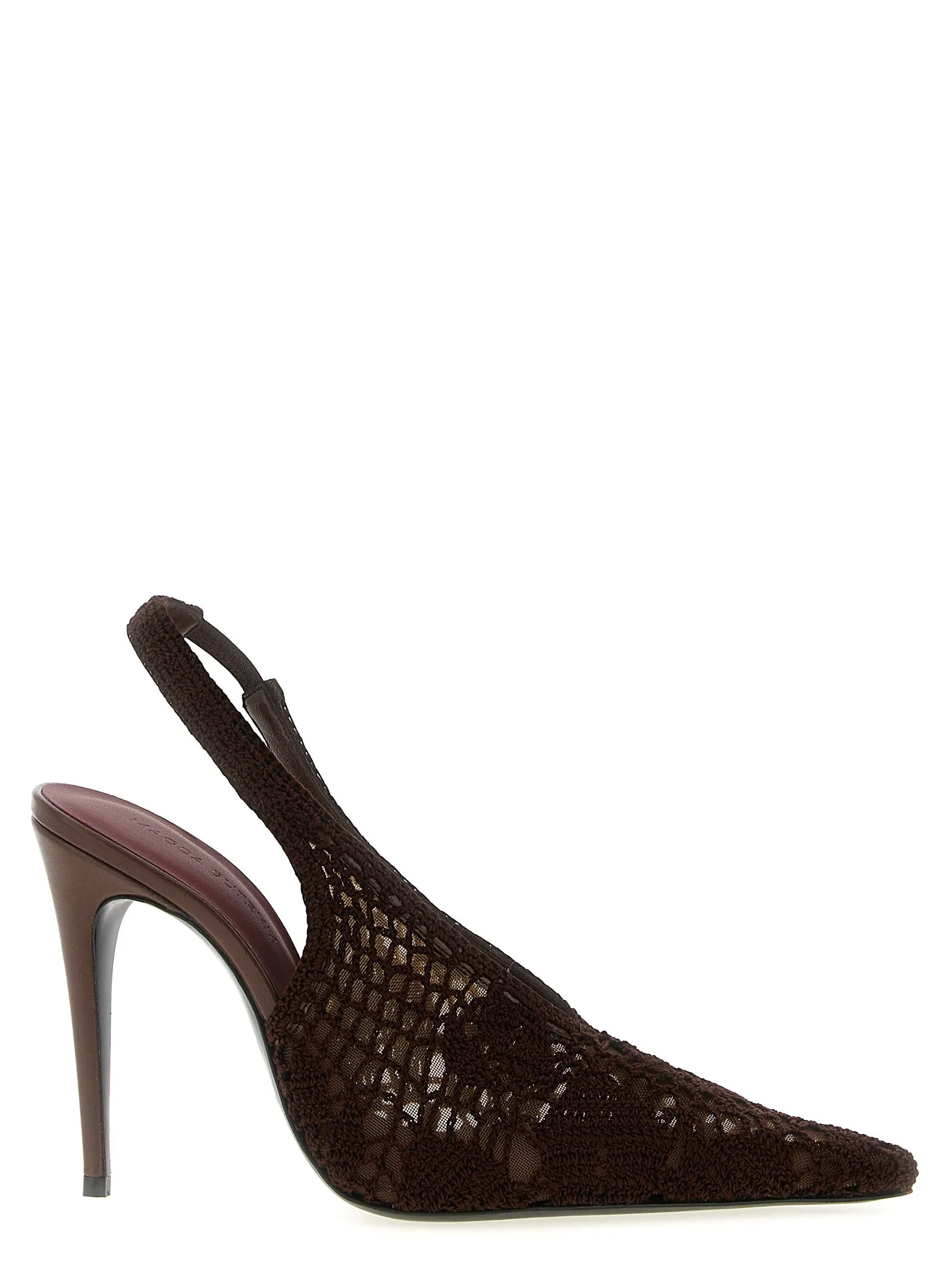 Crochet Slingback Decollete Marrone