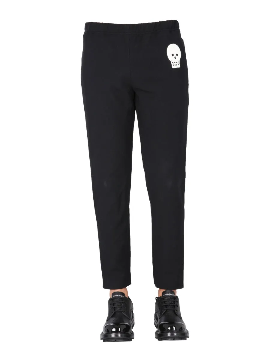 Jogging Pants With Embroidered Skull