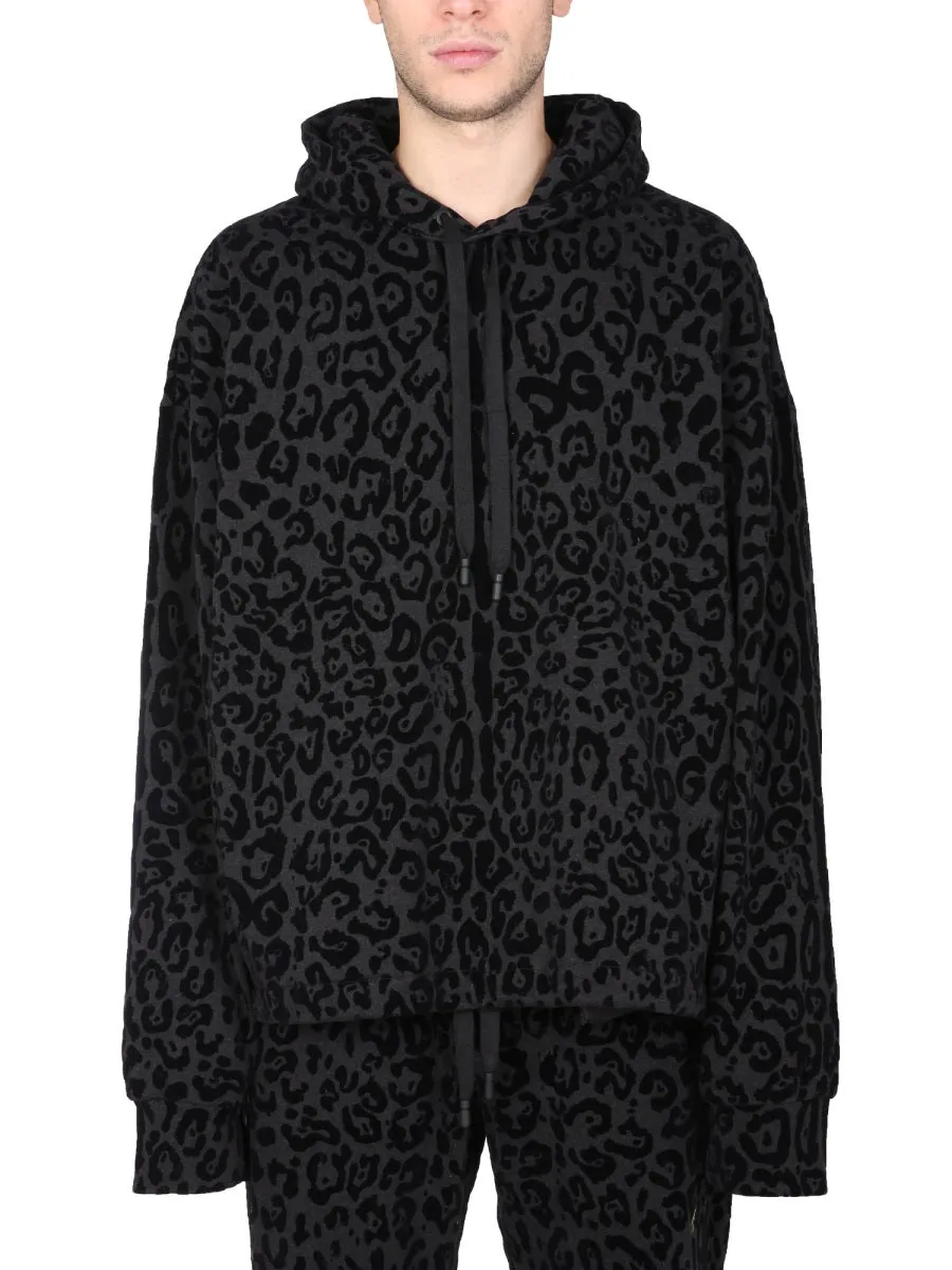 Sweatshirt With Leopard Print