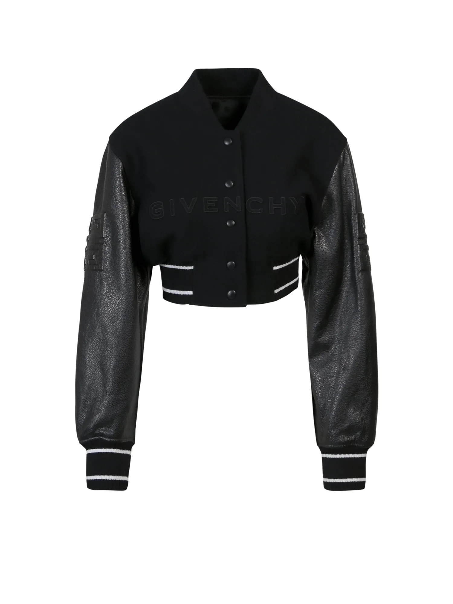 Varsity Wool Jacket With Leather Sleeves