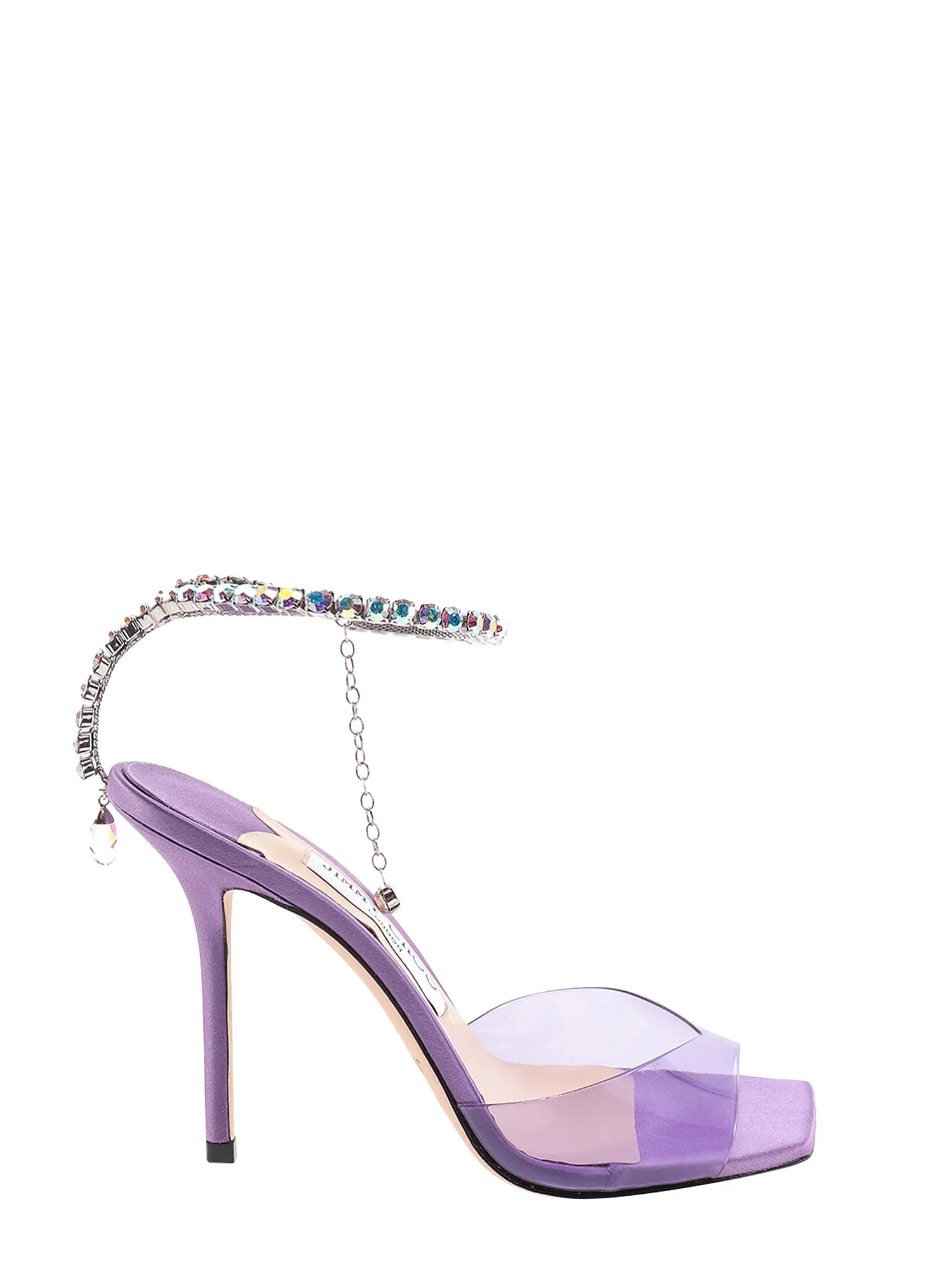 Satin Sandals With Rhinestones