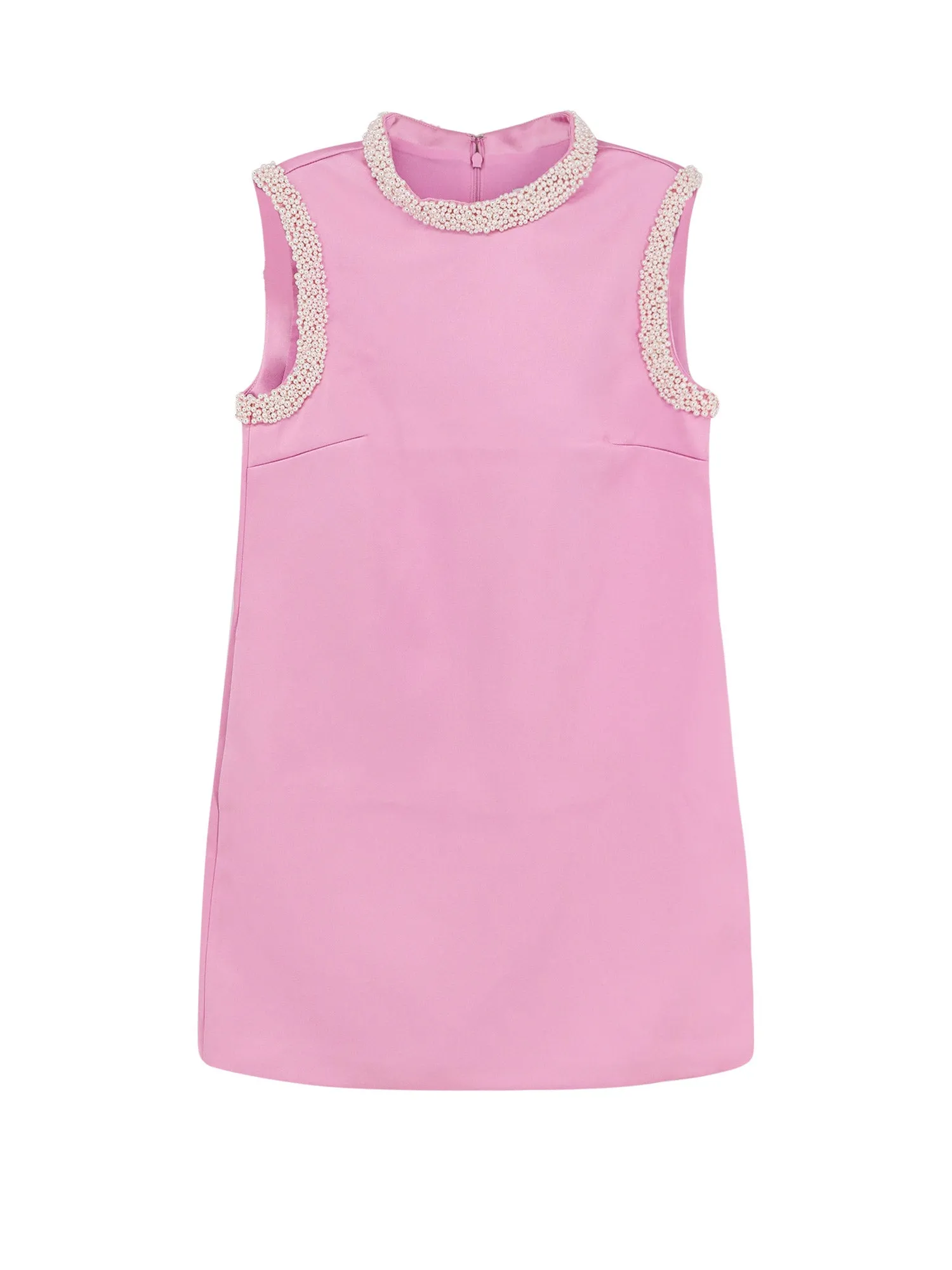 Satin Dress With Beads Detail