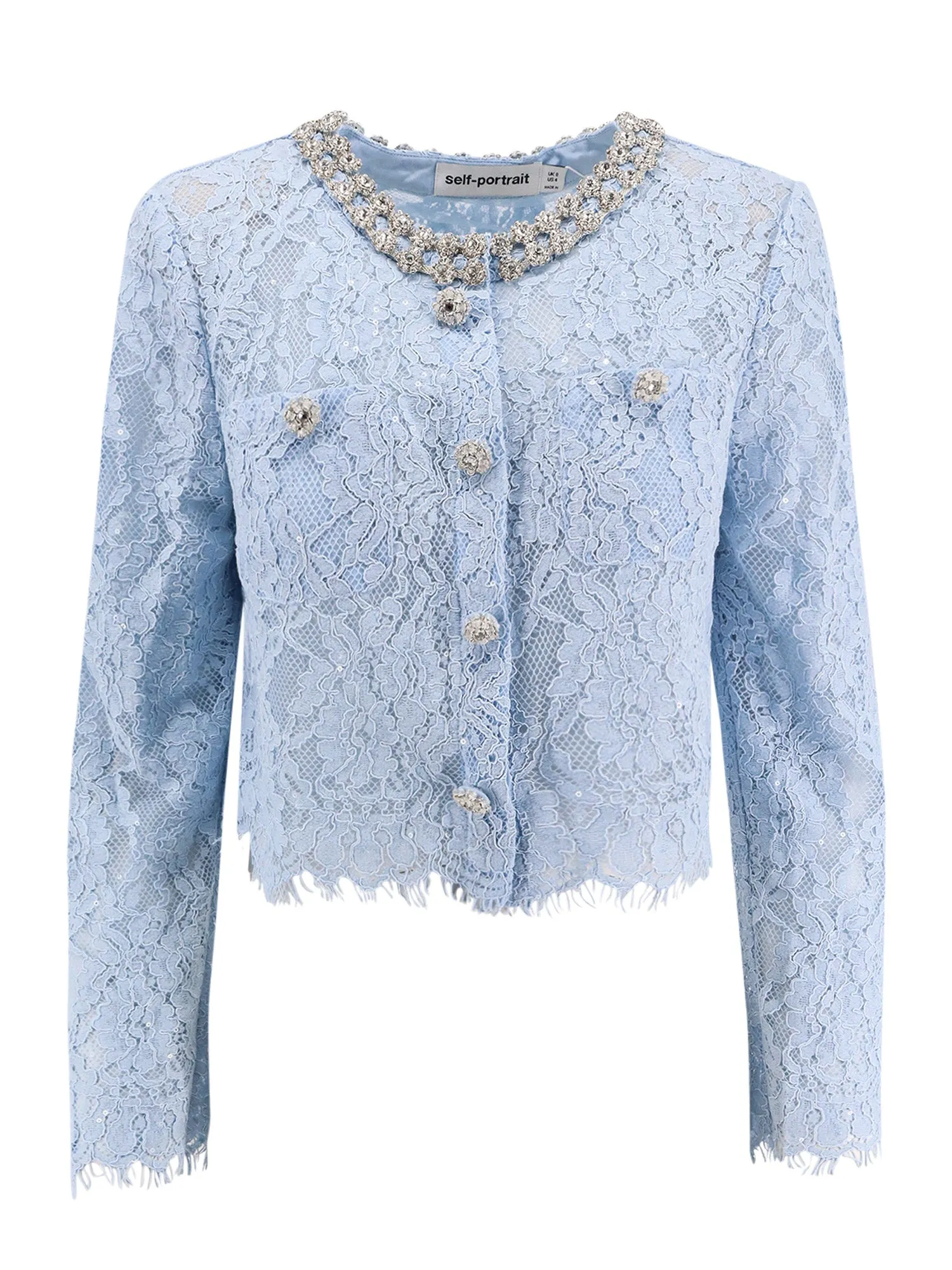 Lace Top With Rhinestones