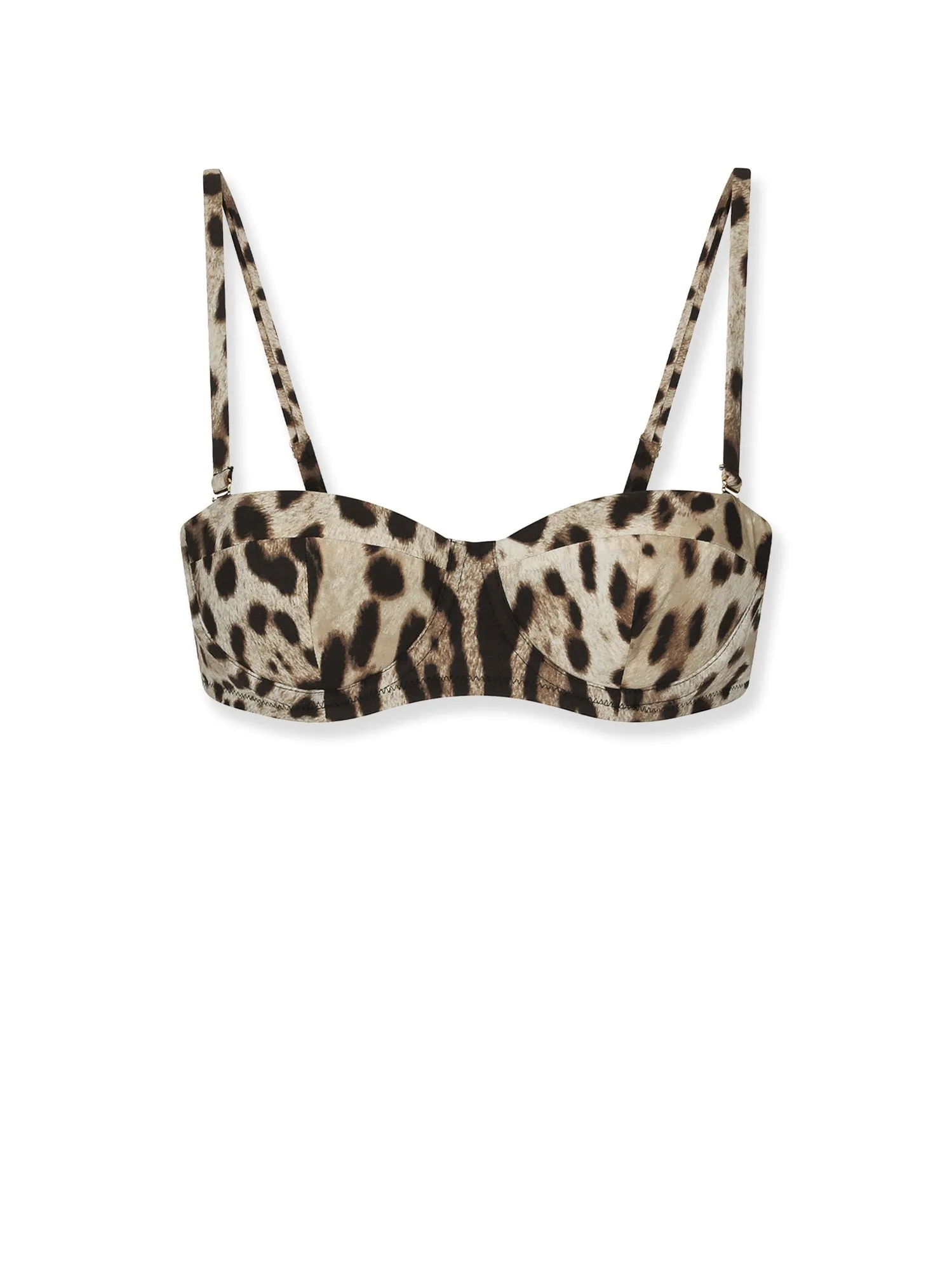 Bikini Top With Iconic Animalier Print And Pvc Clutch