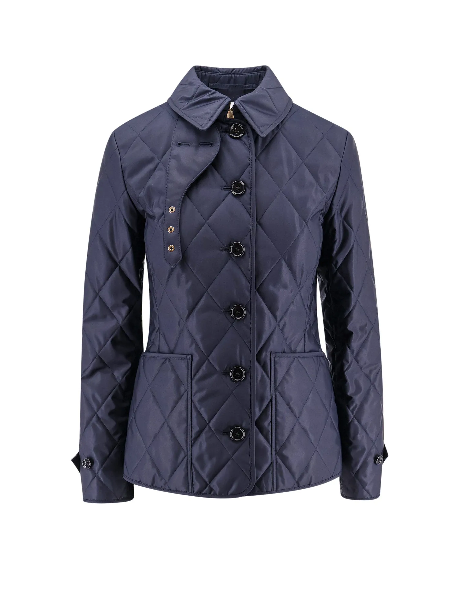 Quilted Nylon Jacket With Check Lining