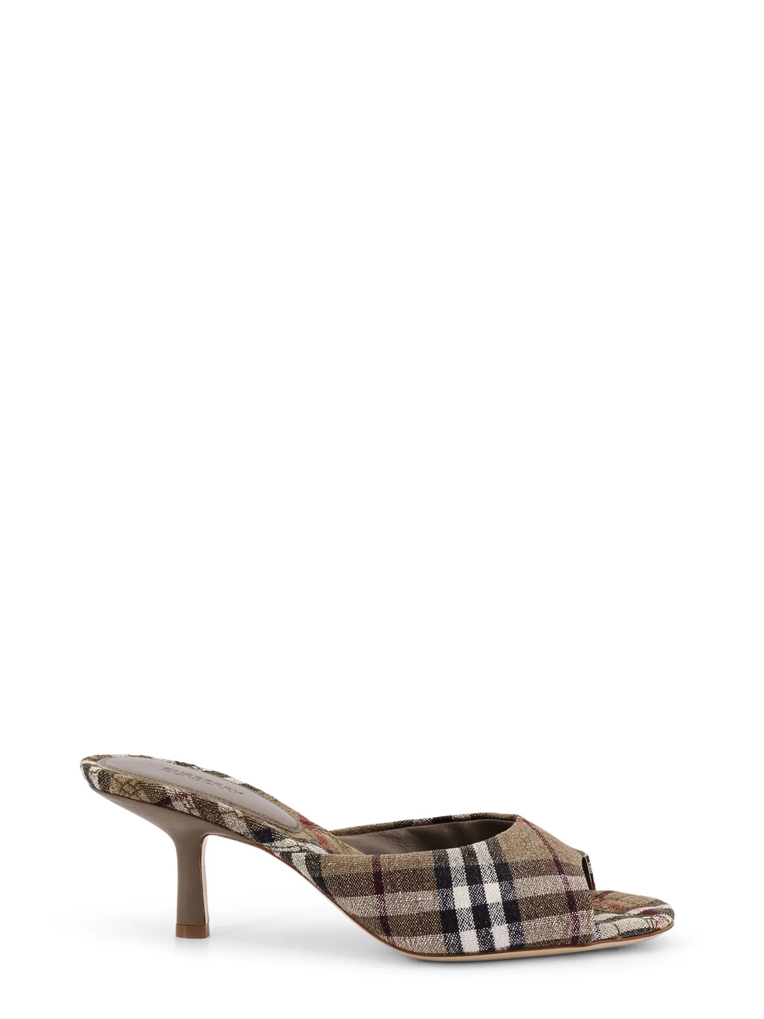 Mews Traditional Check Linen Blend Mule