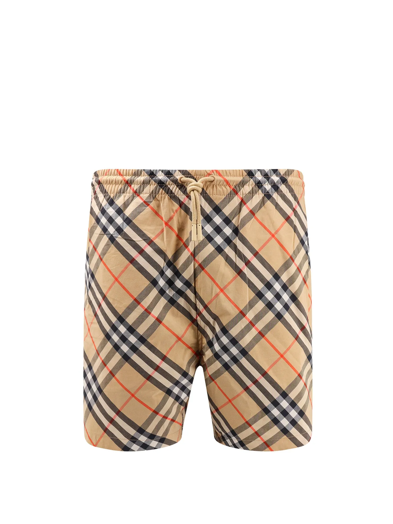 Swim Trunks With Traditional Check Motif