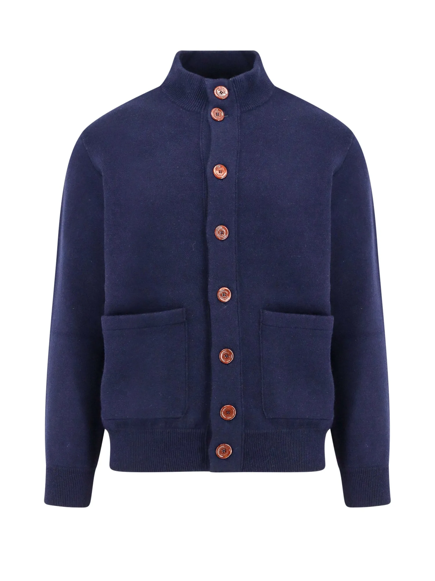 Virgin Wool And Cashmere Cardigan With Maxi Pockets