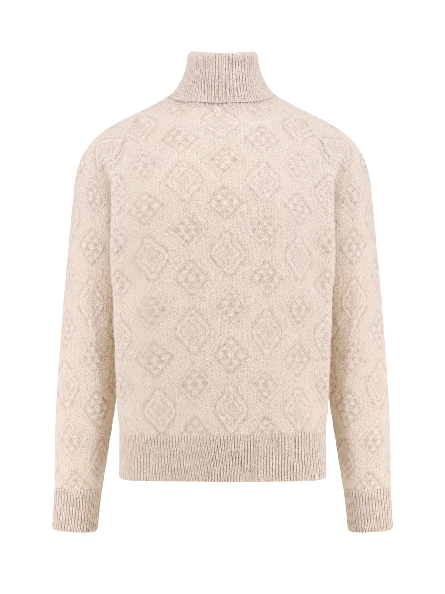 Alpaca Blend Sweater With Geometric Jacquard Motif