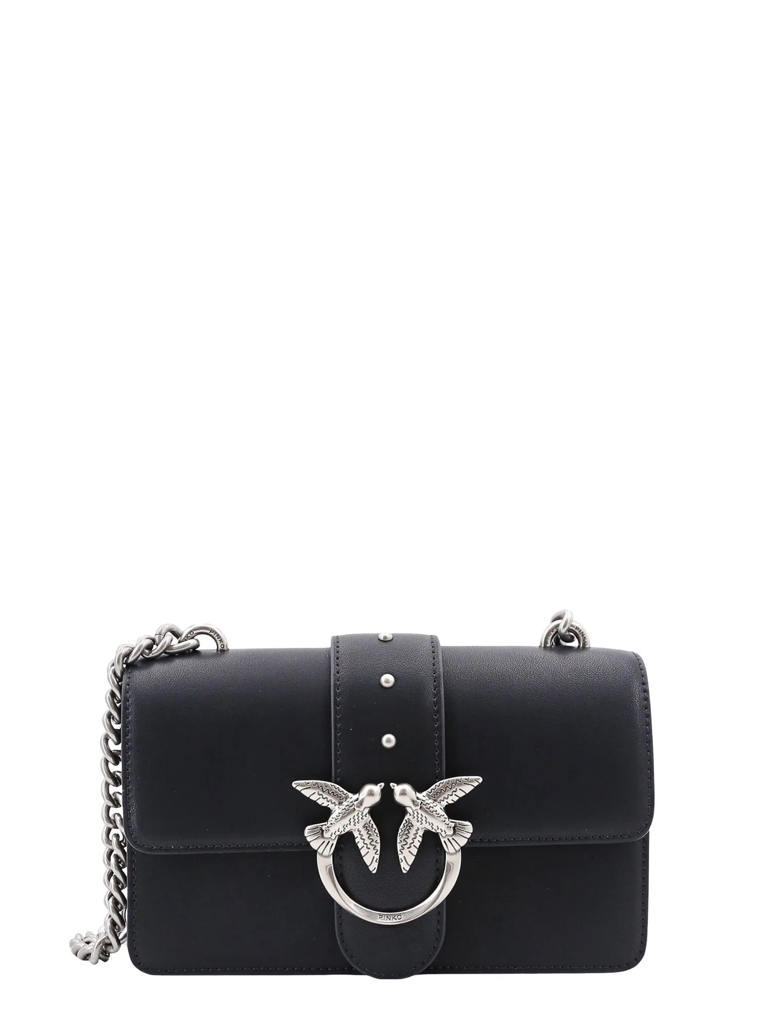 Leather Shoulder Bag With Iconic Love Birds Buckle