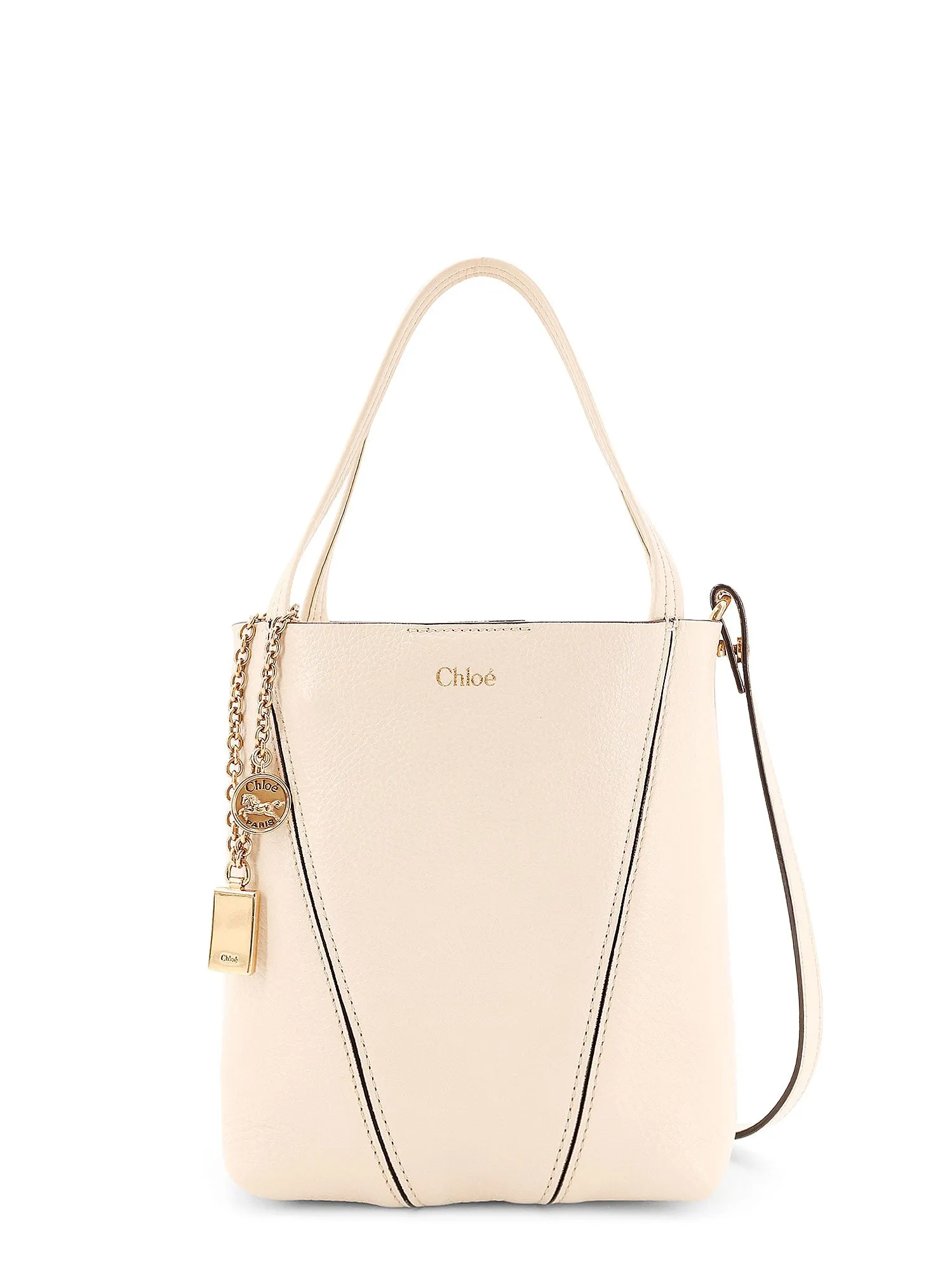 Spin Leather Shoulder Bag With Chloé Logo Detail