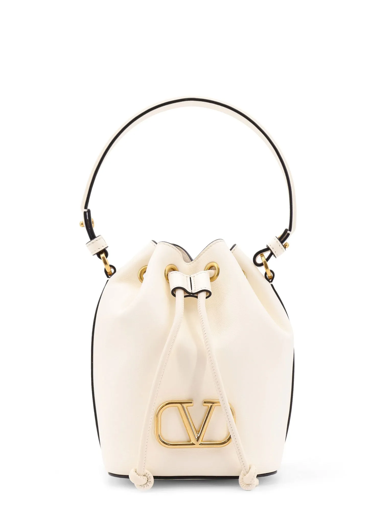 Vlogo Signature Leather Bucket Bag With Frontal Logo