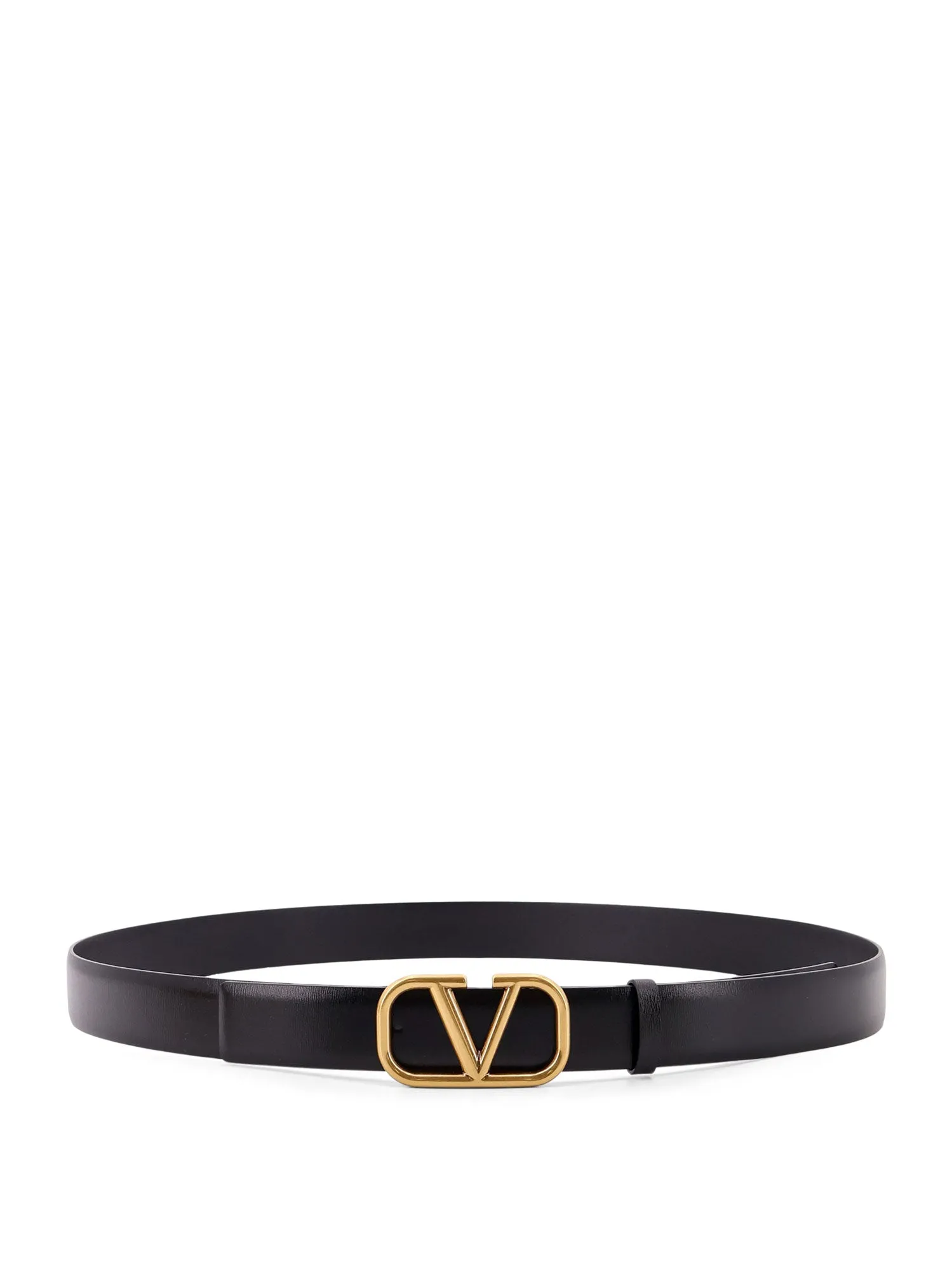 Leather Belt With Vlogo Signature Belt