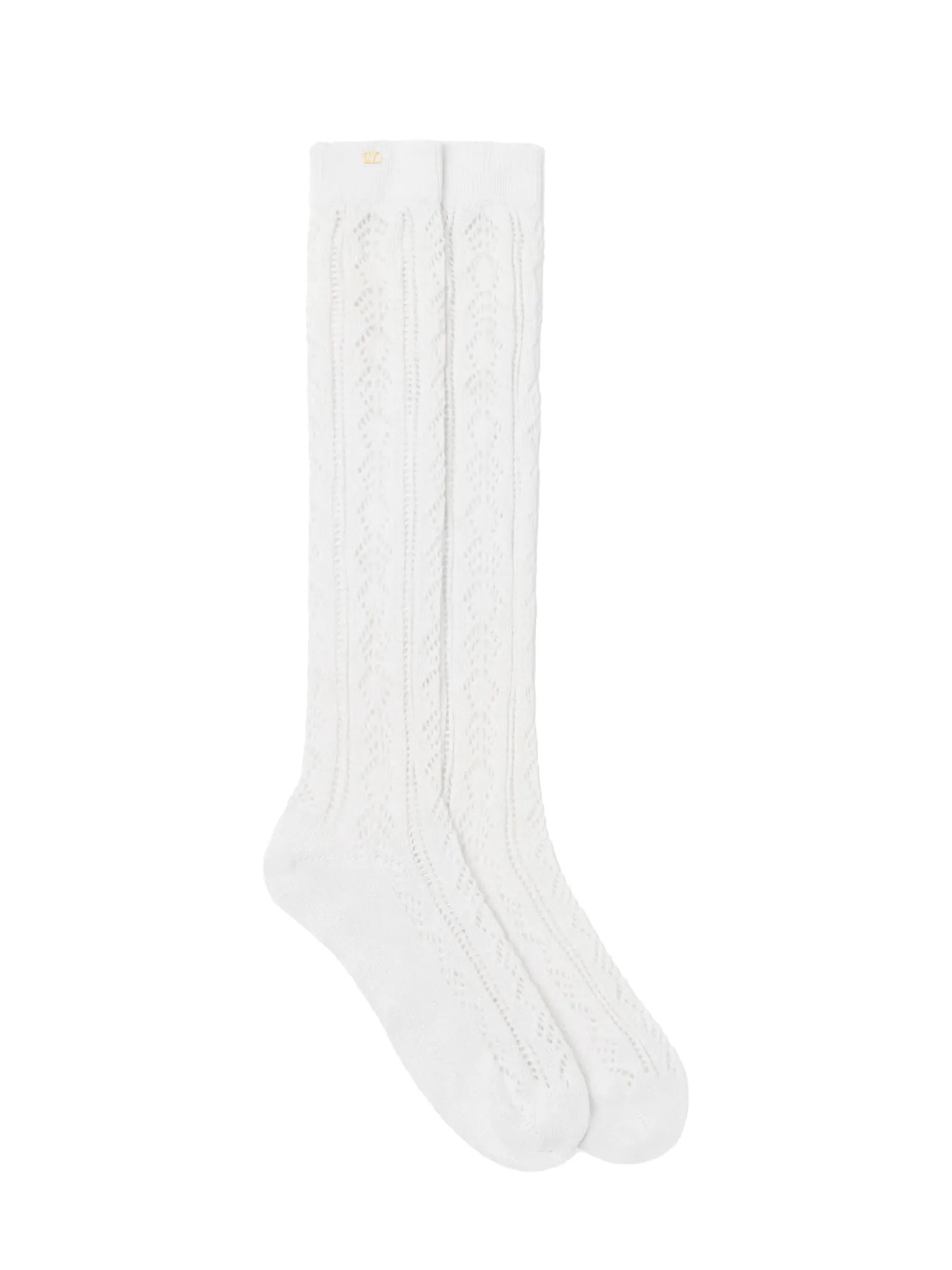 Cotton Socks With Metal Vlogo Detail