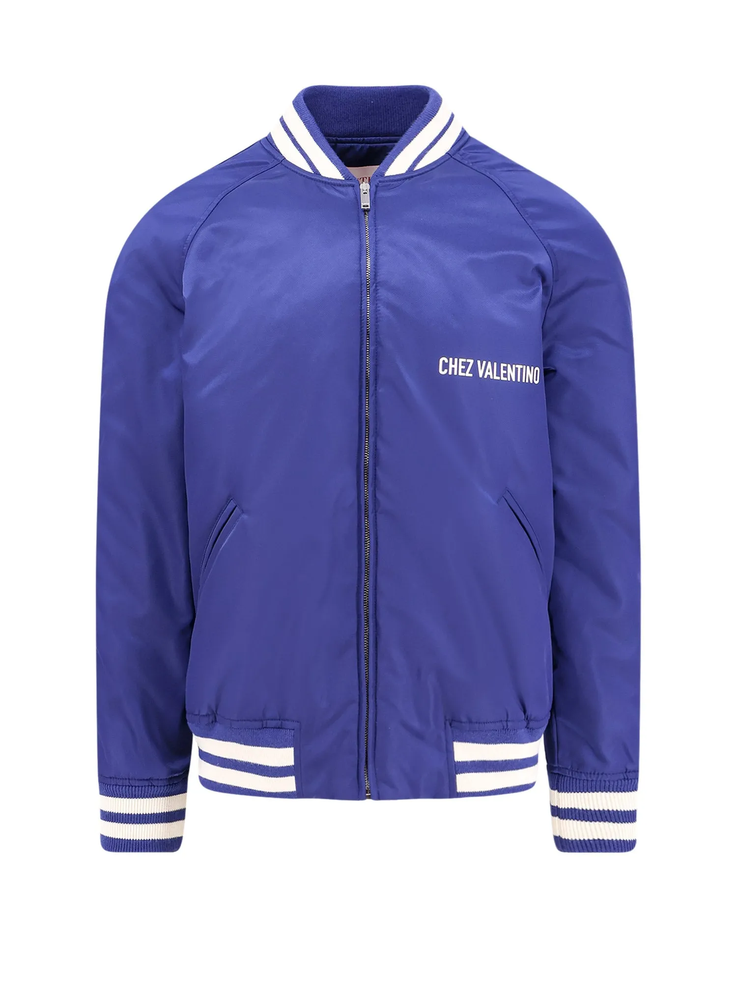 Nylon Jacket With Frontal And Back Chez Valentino Print