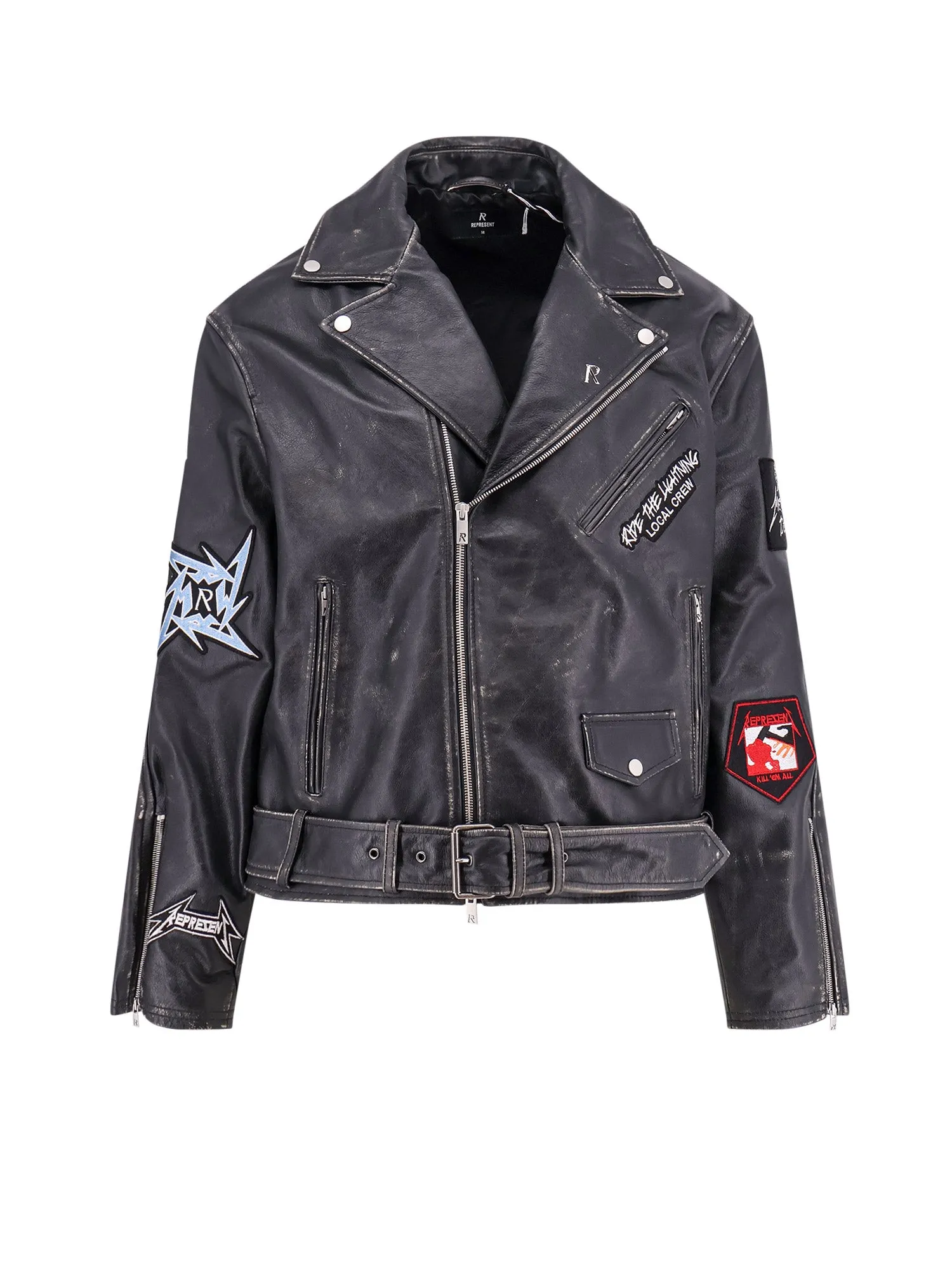 Leather Jacket With Back Metallica Print