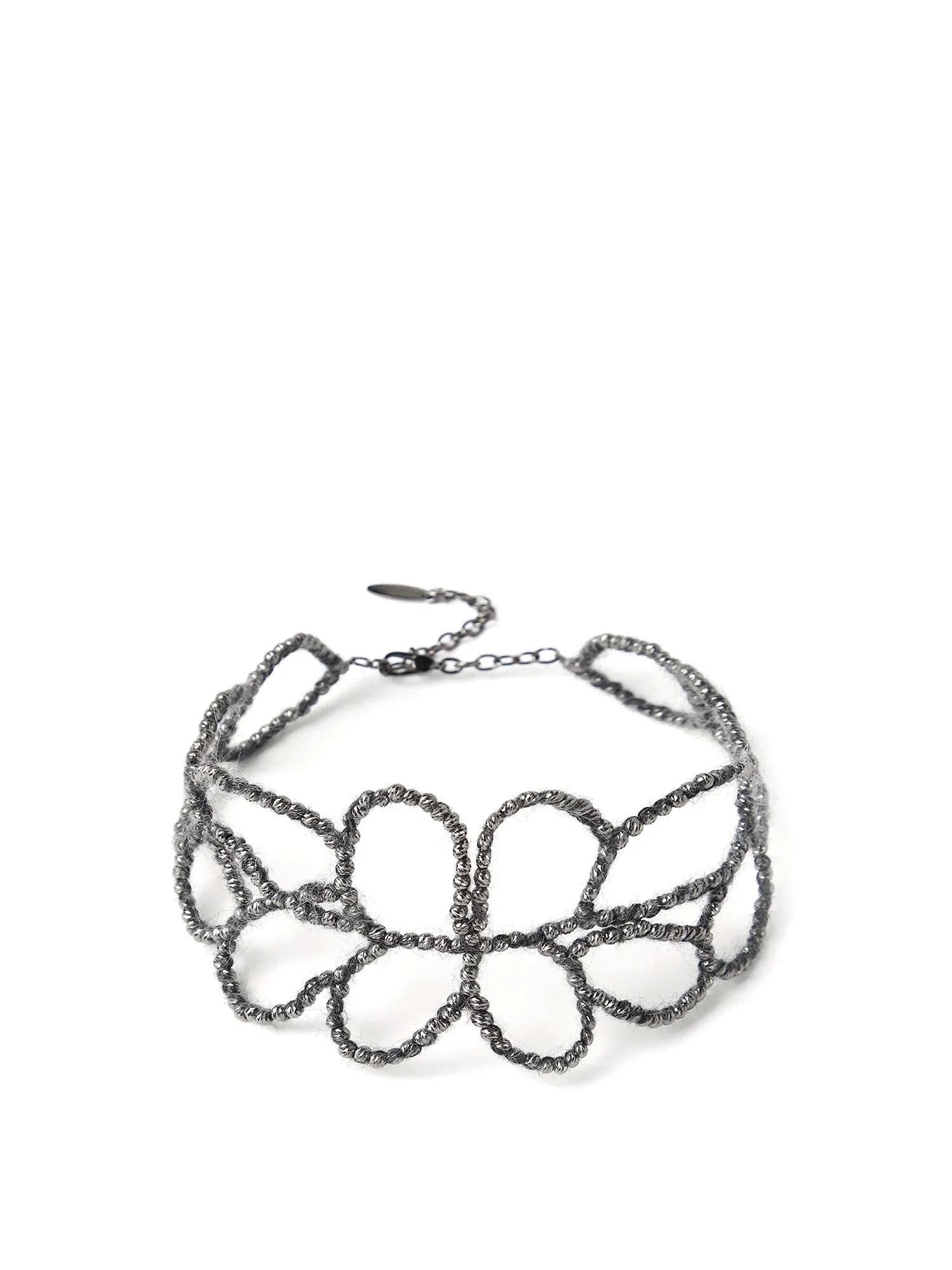 Mohair And 925 Sterling Silver Necklace