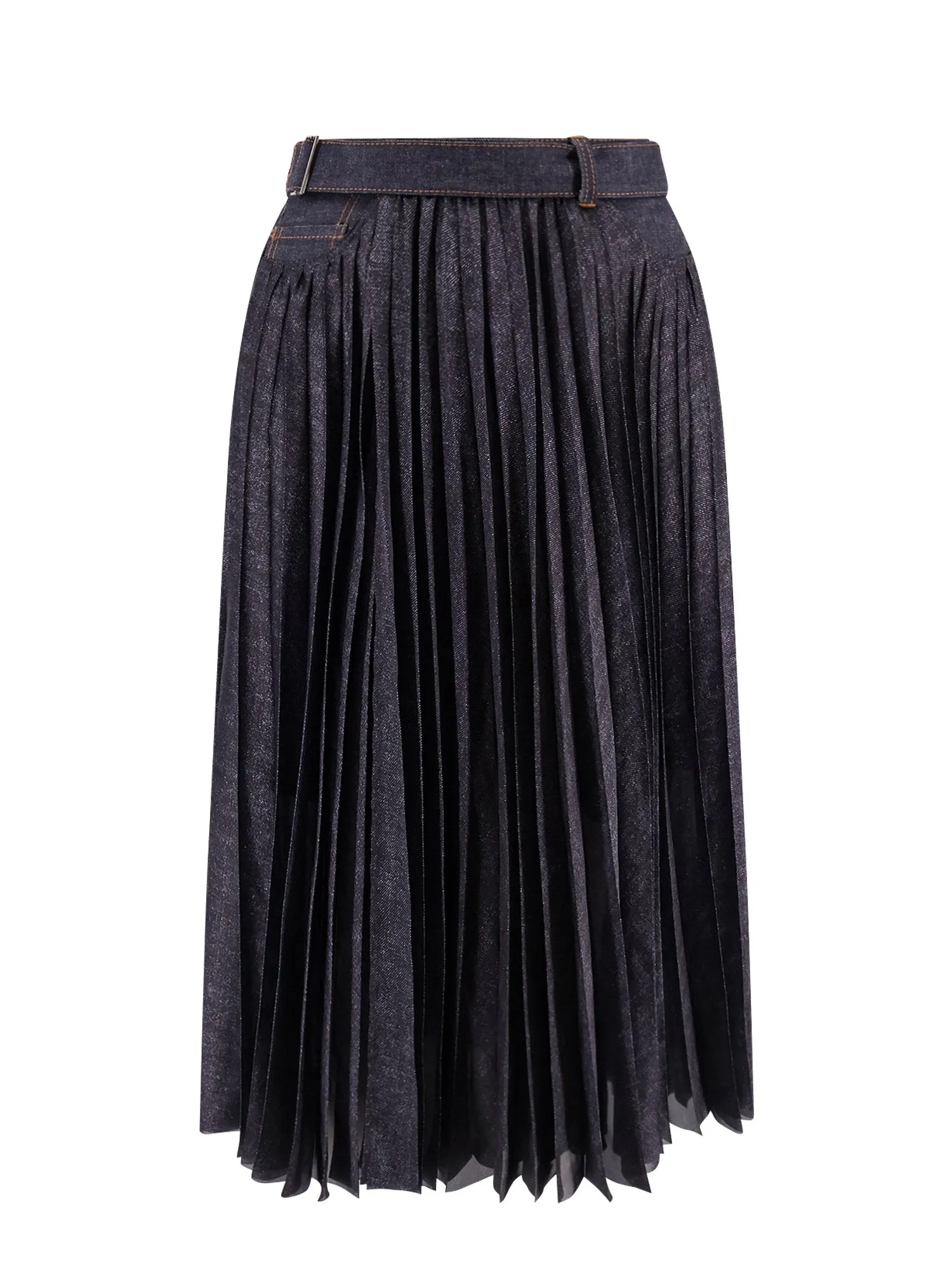 Denim And Voile Skirt