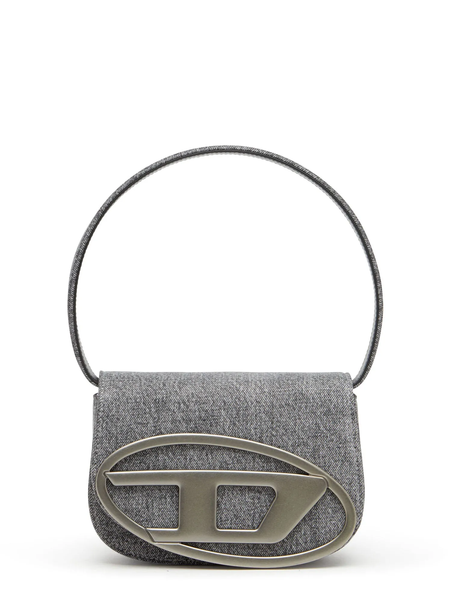 1dr Denim Shoulder Bag With Frontal Oval-D Logo