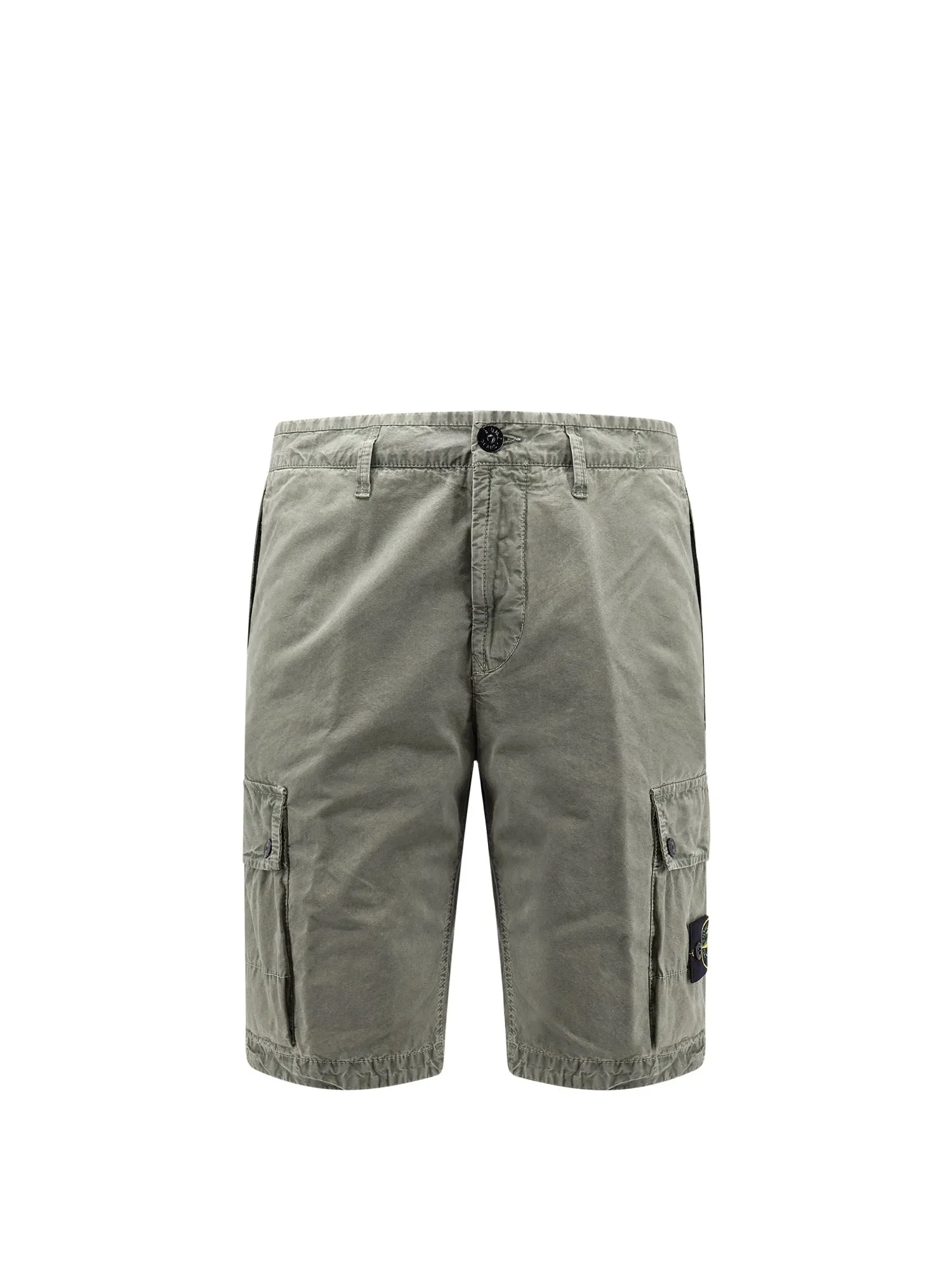 Organic Cotton Bermuda Shorts With Logo Patch