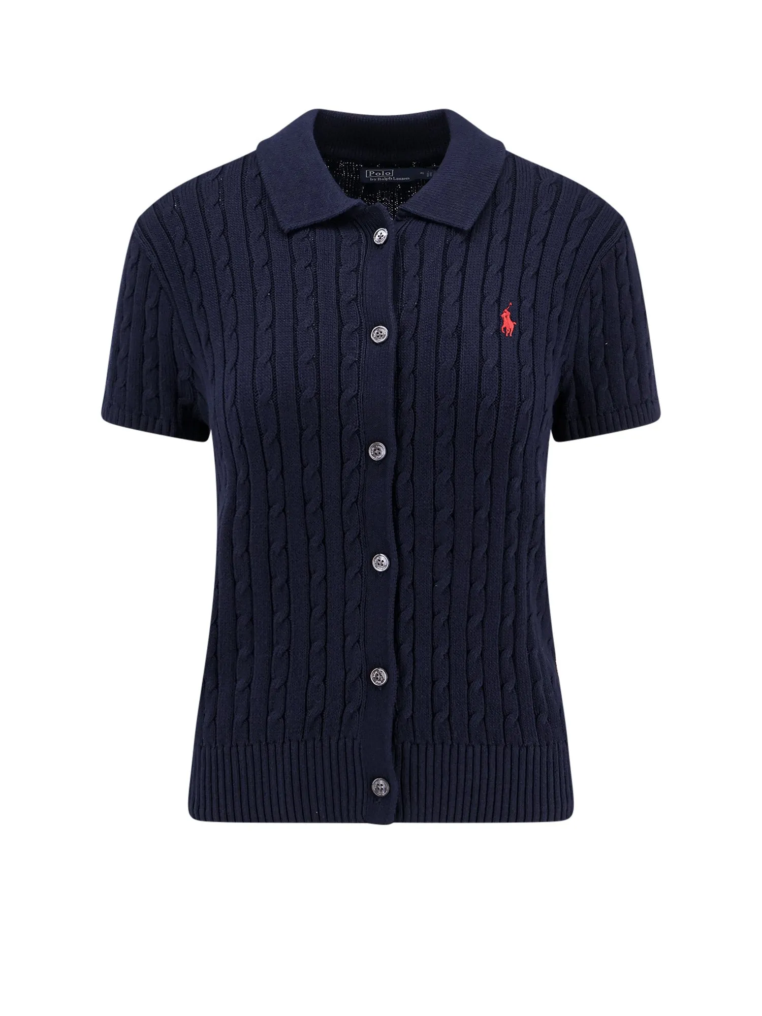 Cotton Cardigan With Contrasting Logo Embroidery