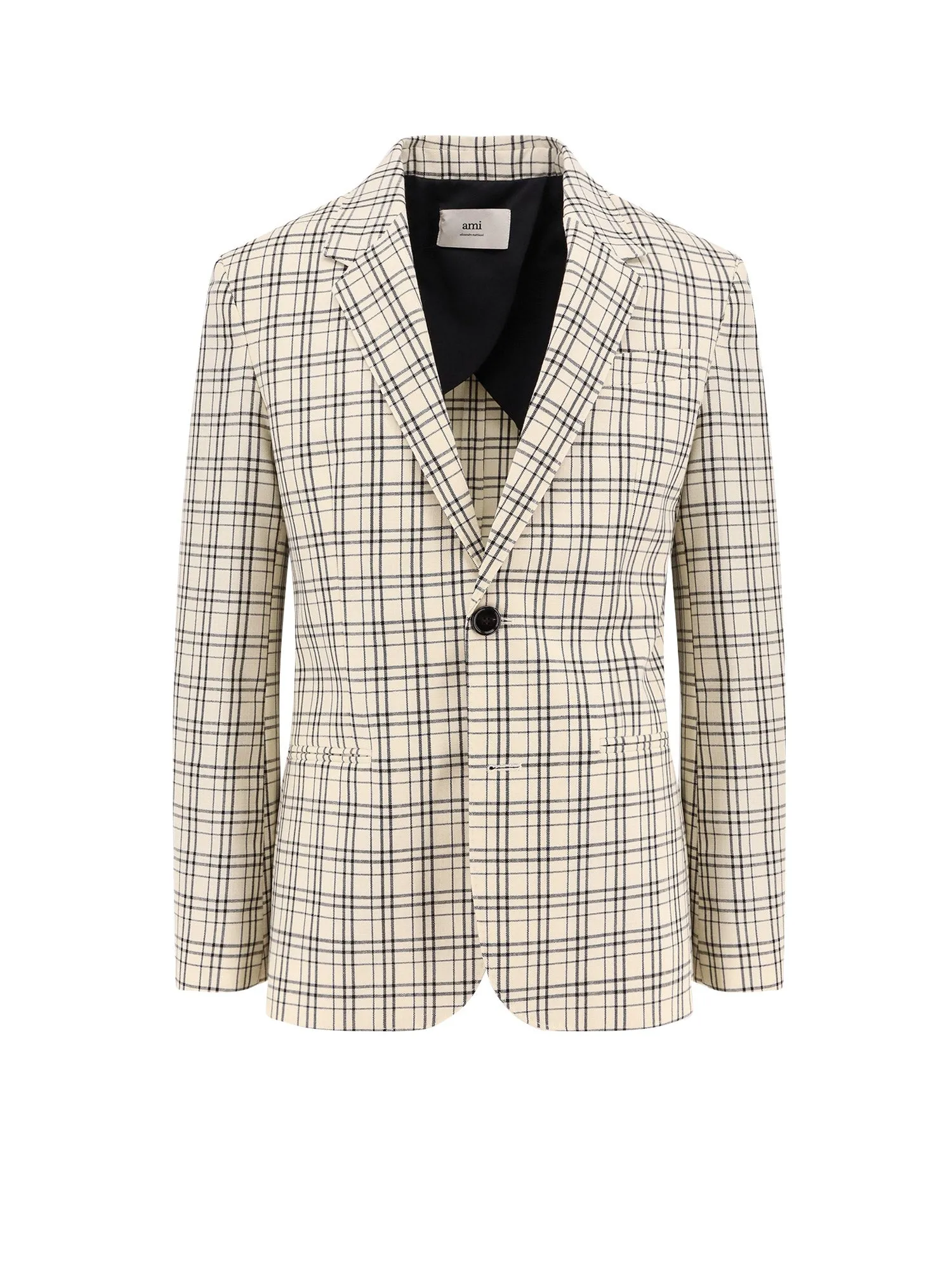 Virgin Wool Blazer With Madras Motif