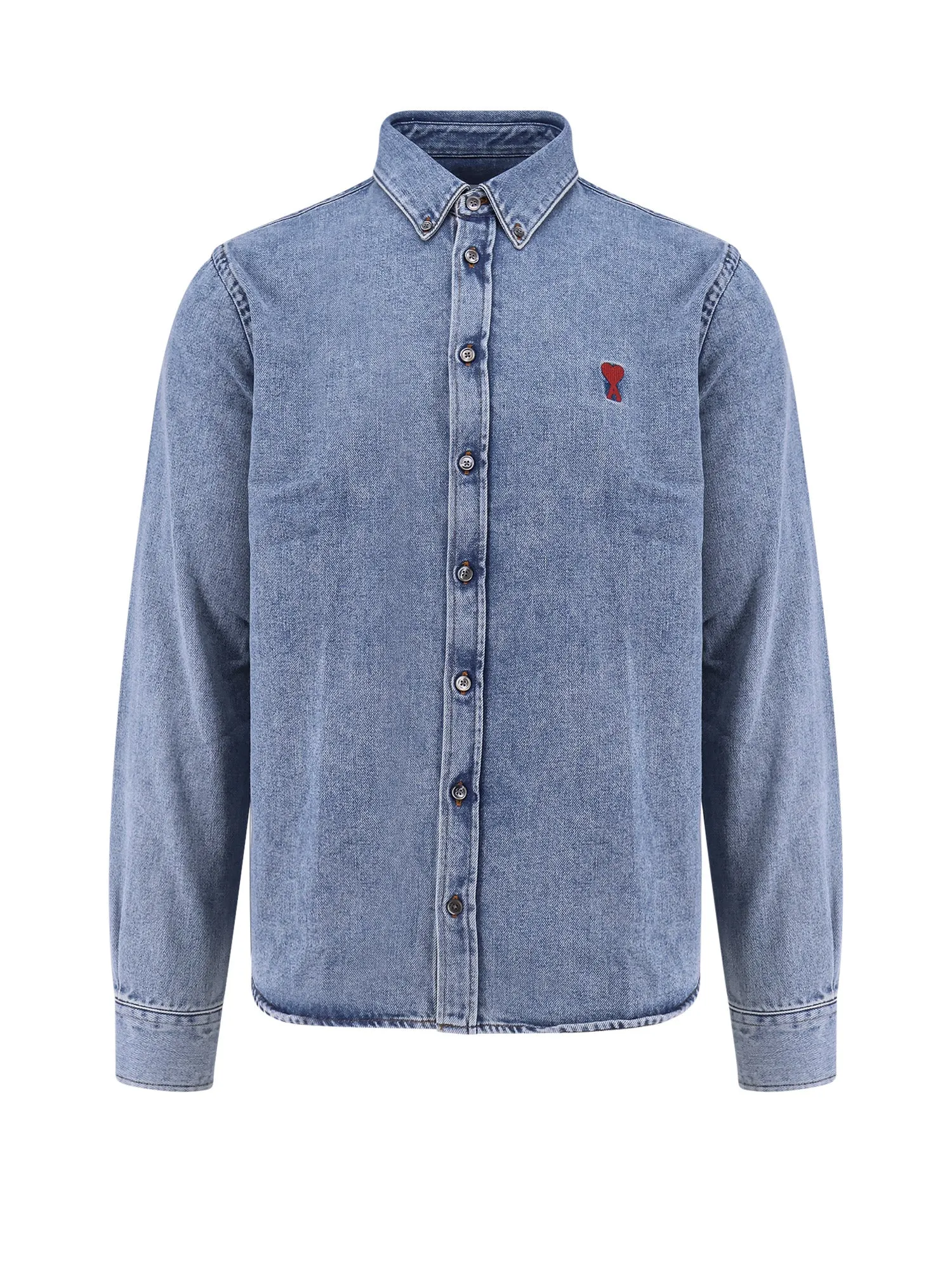 Denim Shirt With Ami De Coeur Embroidery