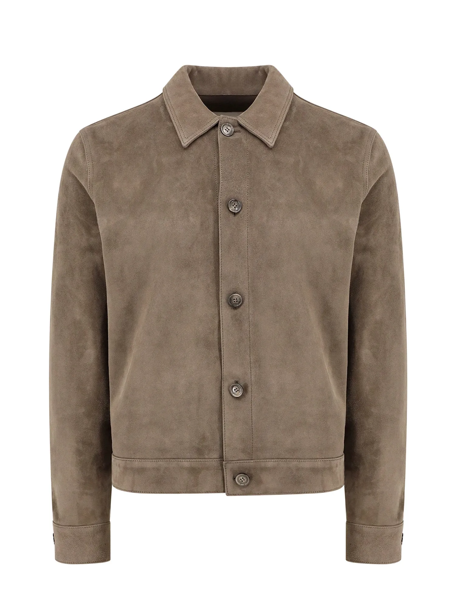 Suede Jacket With Ami De Coeur Embossed Detail