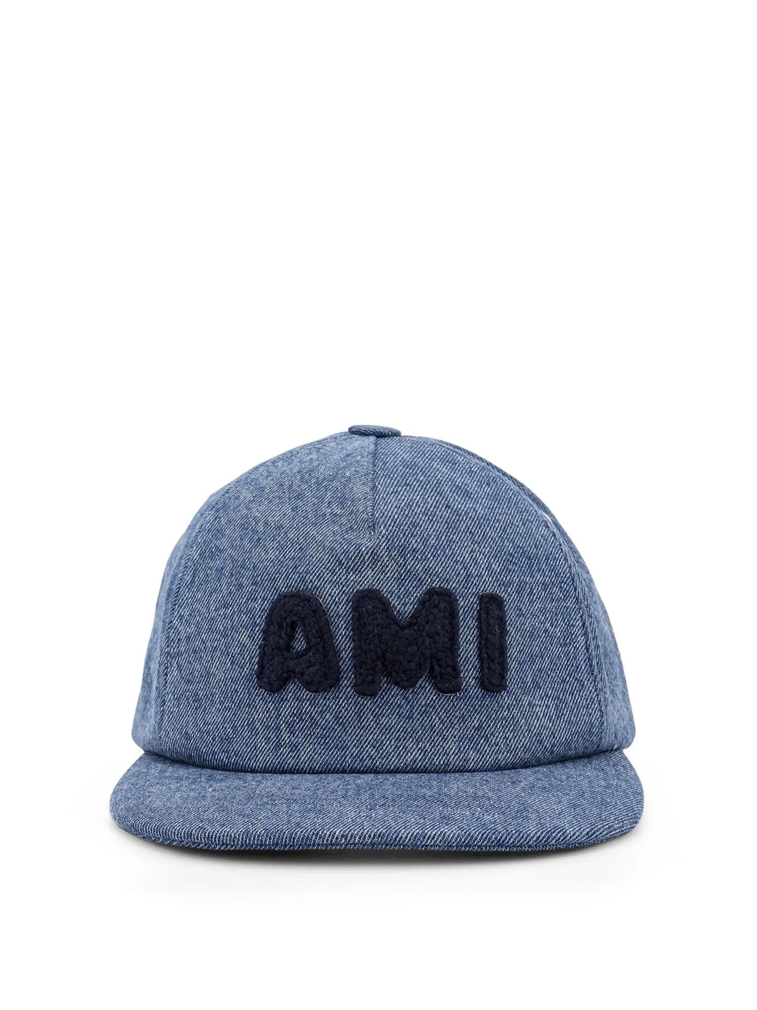 Denim Hat With Patch Logo On The Front And On The Back