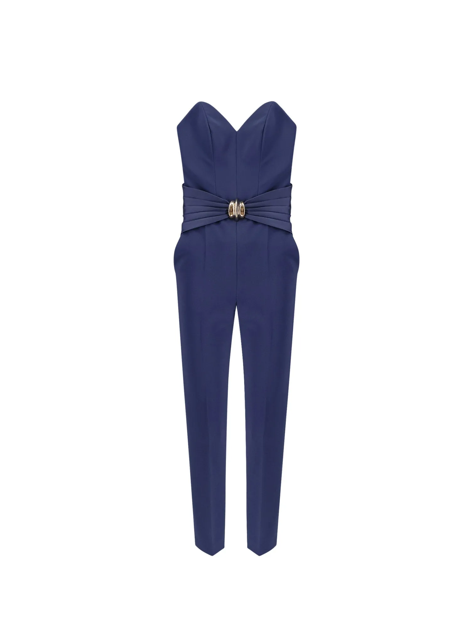 Strapless Jumpsuit With Waist Belt