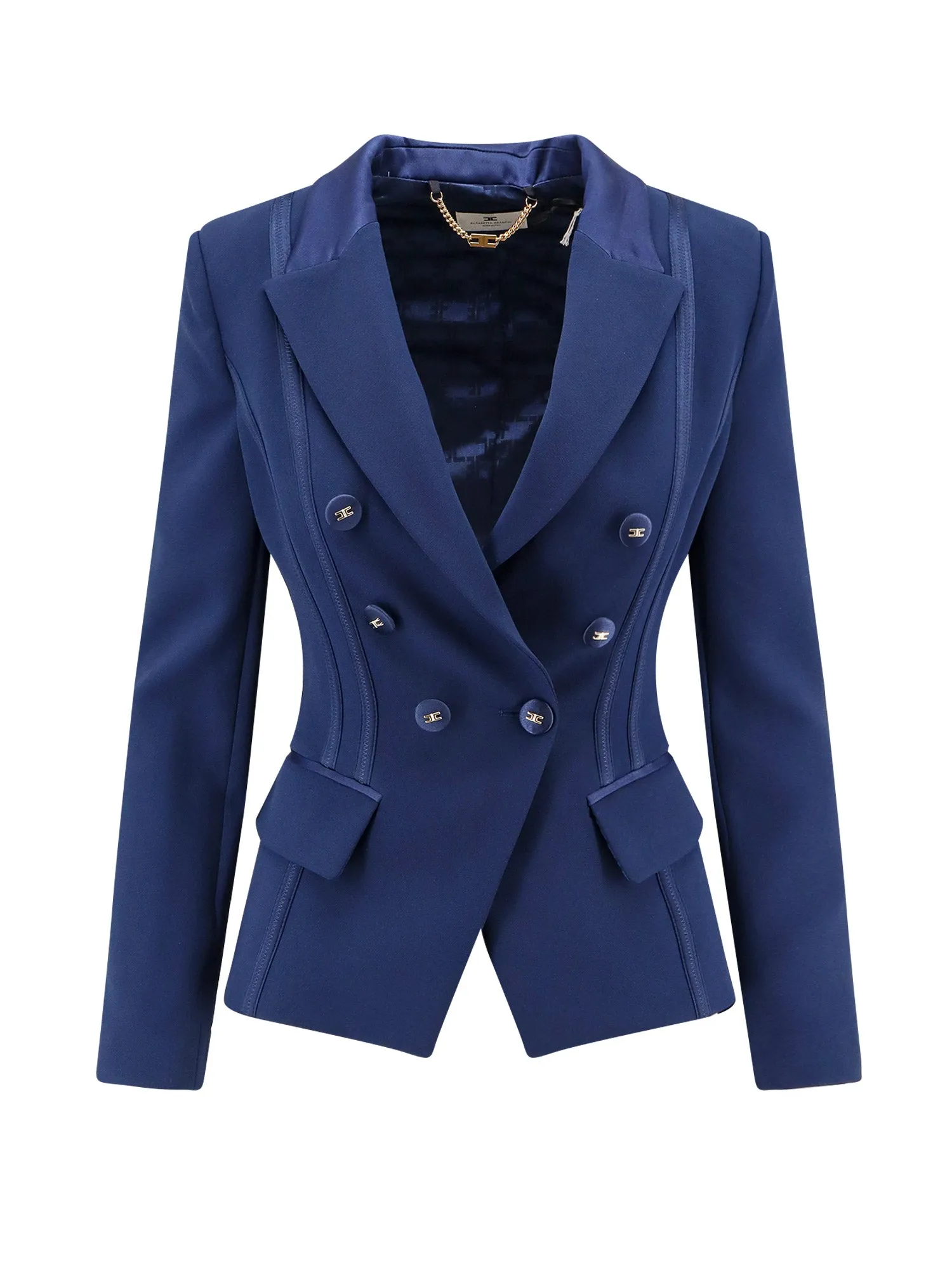 Essentials Blazer With Shoulder Pads And Covered Buttons