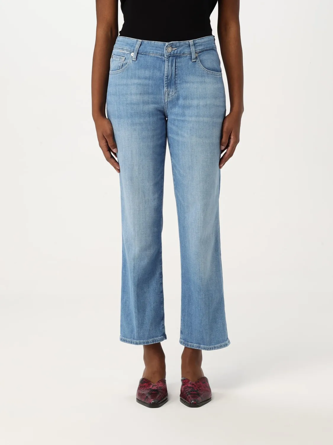 Jeans cropped 7 For All Mankind in denim