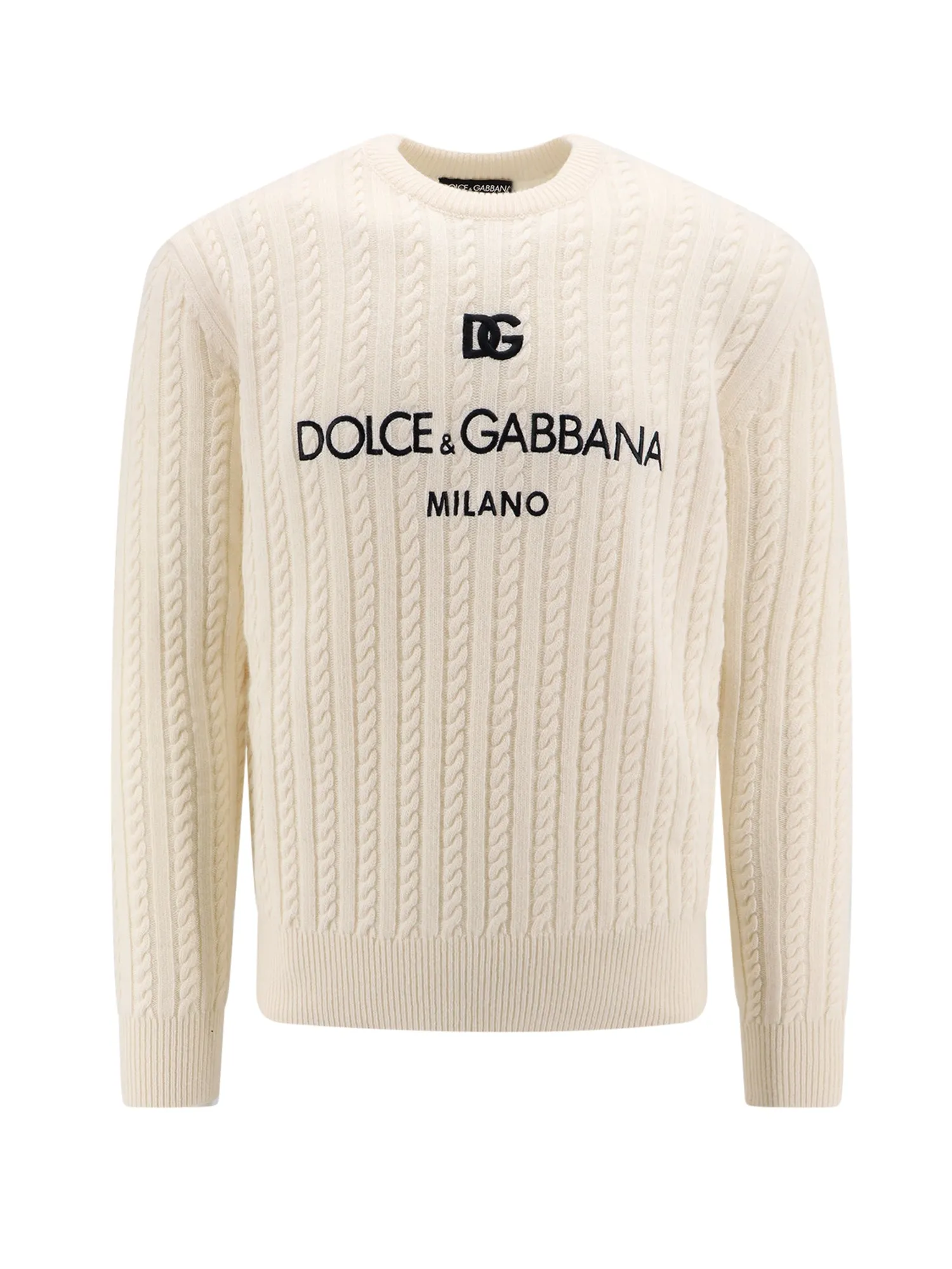 Braided Wool Sweater With Logo