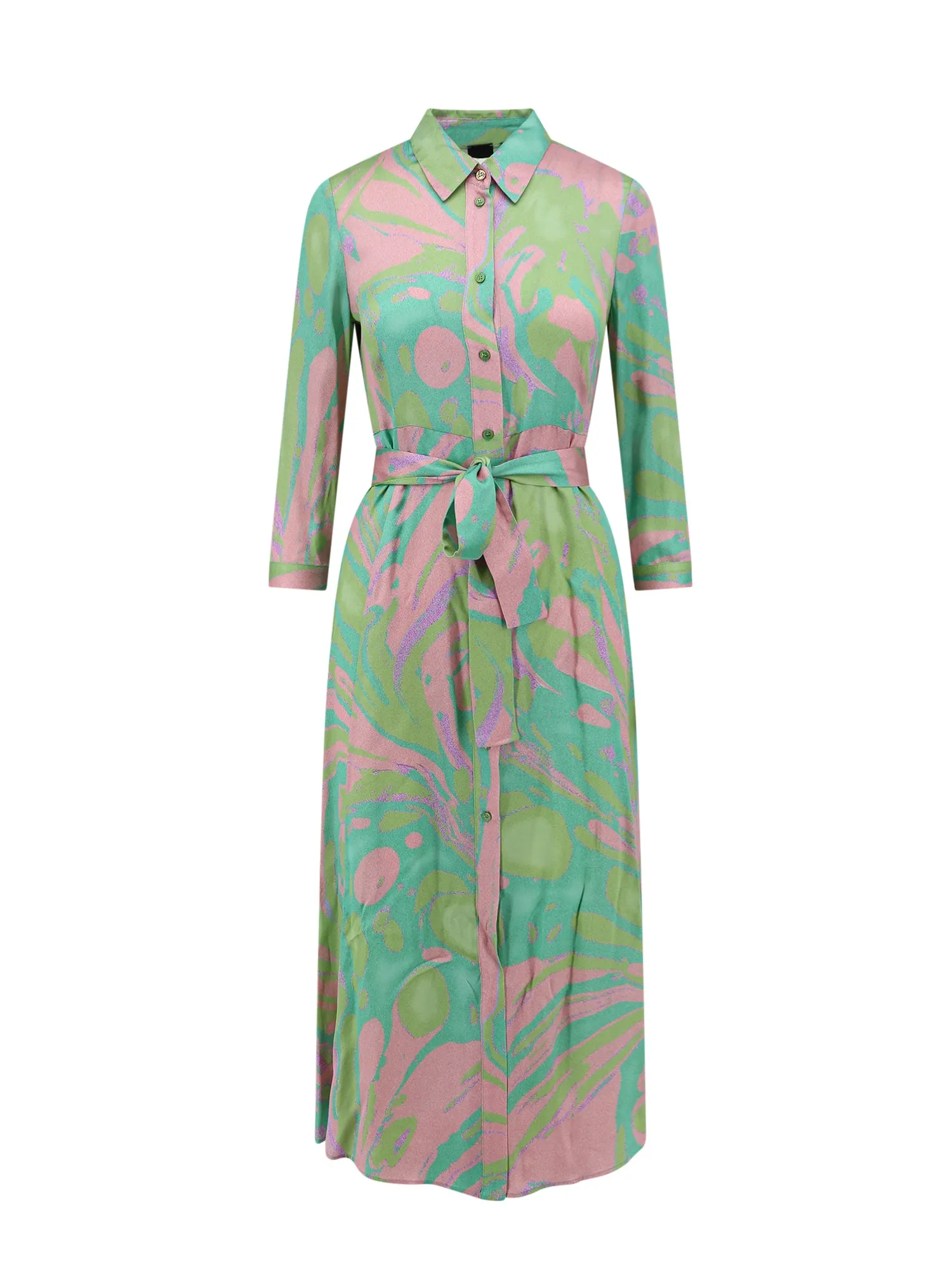 Viscose Chemisier Dress With Multicolor Print