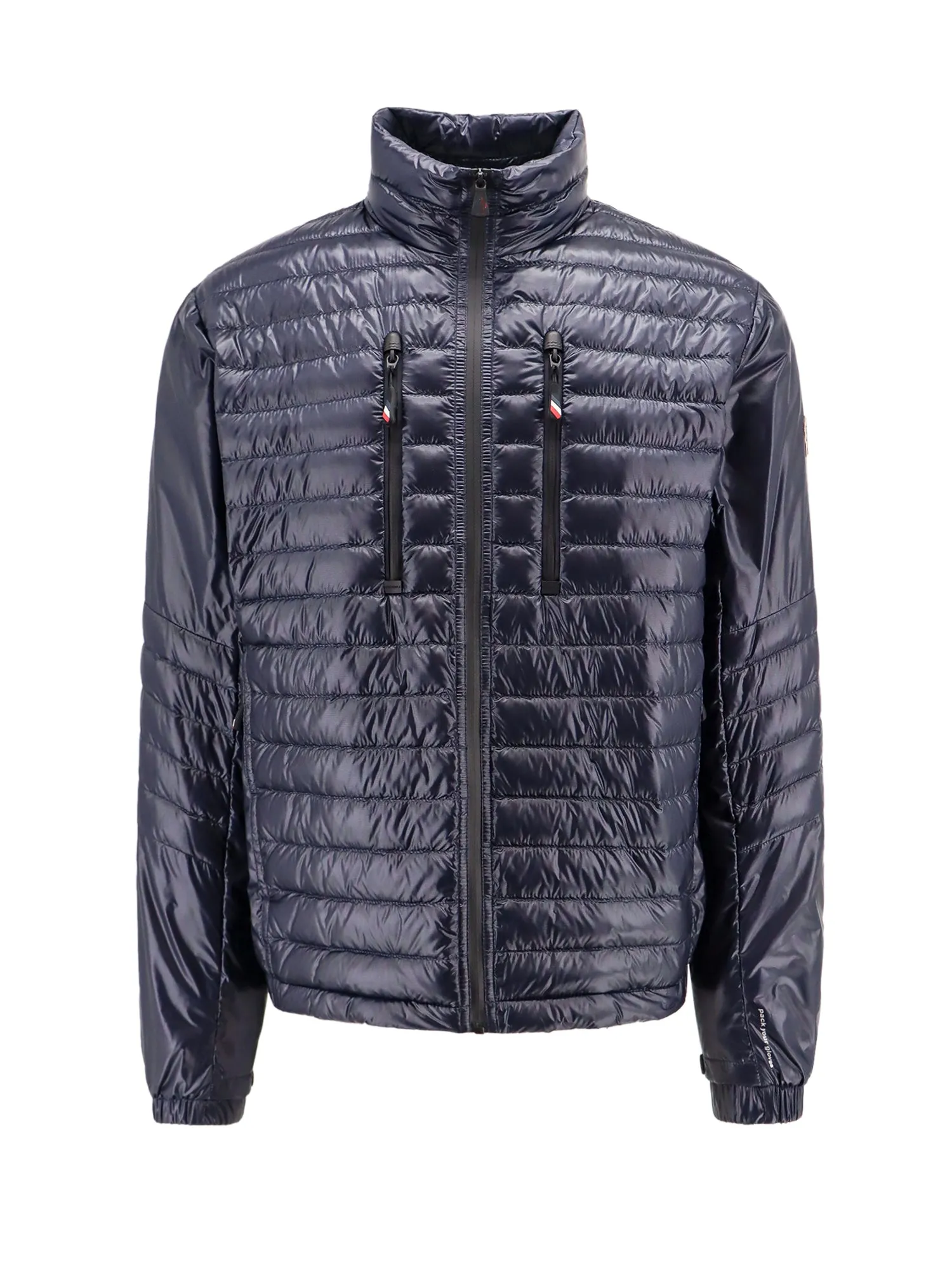 Padded And Quilted Nylon Jacket With Logo Patch