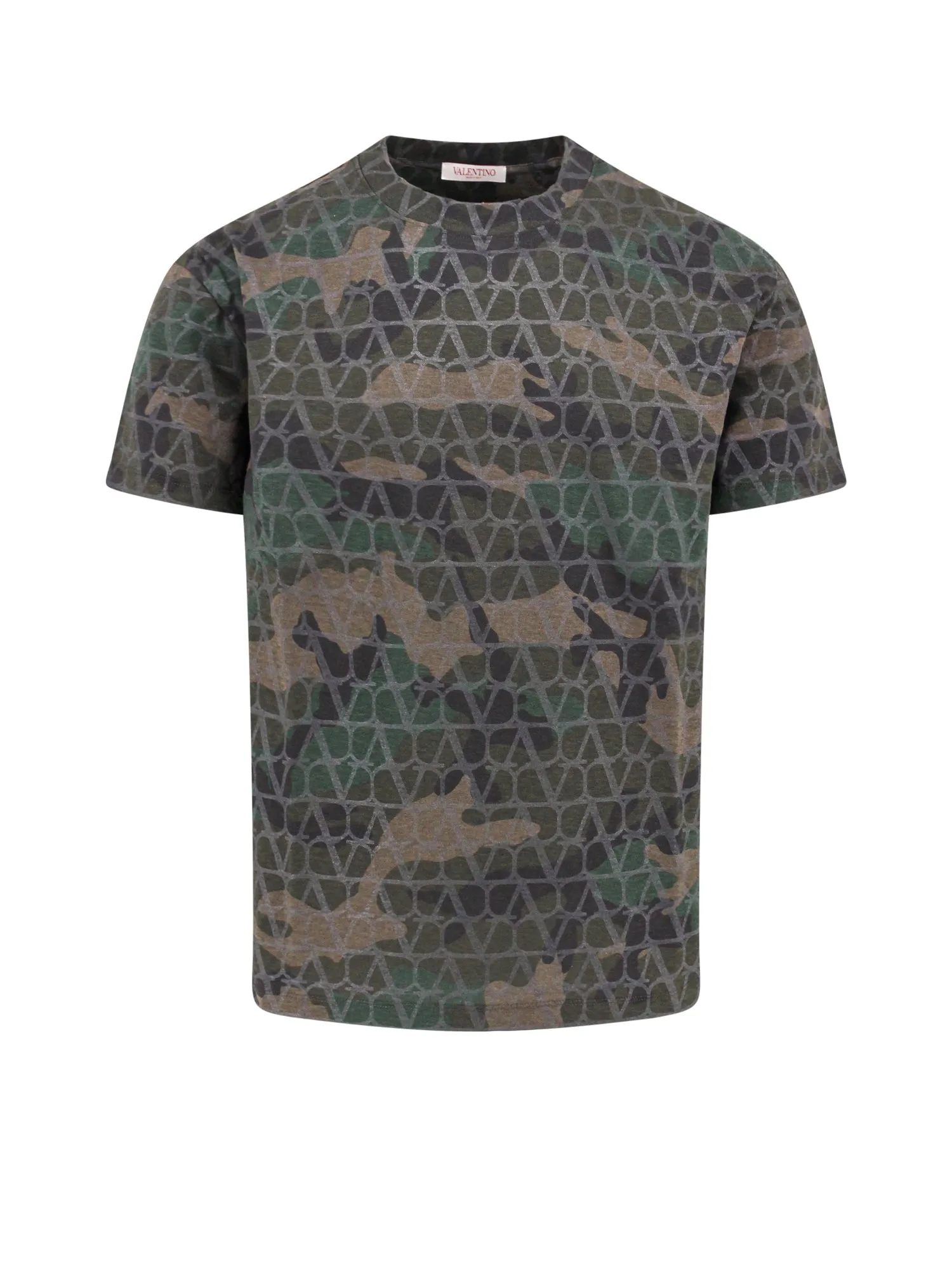 Cotton T-Shirt With Camouflage Print