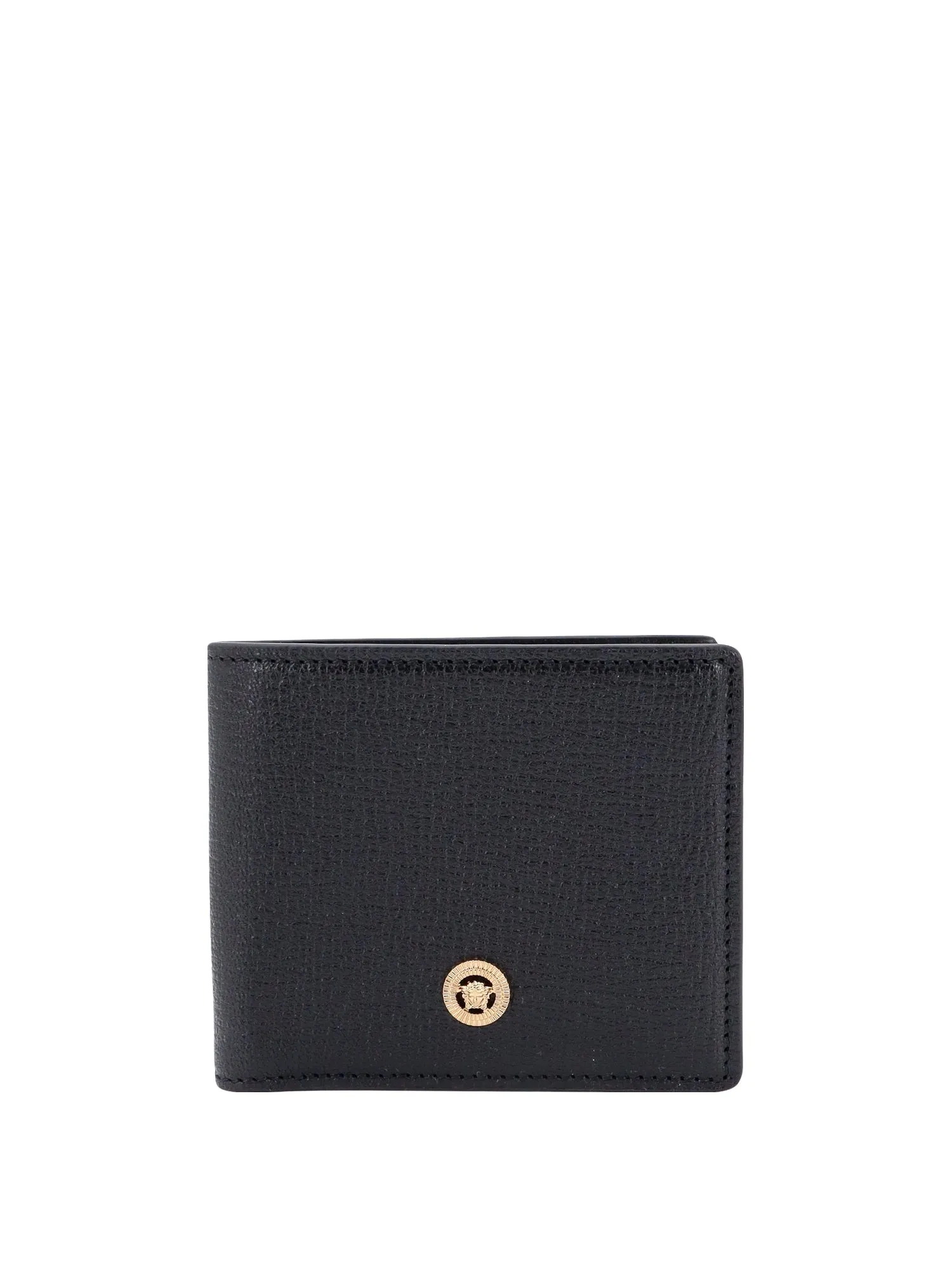 Leather Wallet With Iconic Metal Medusa