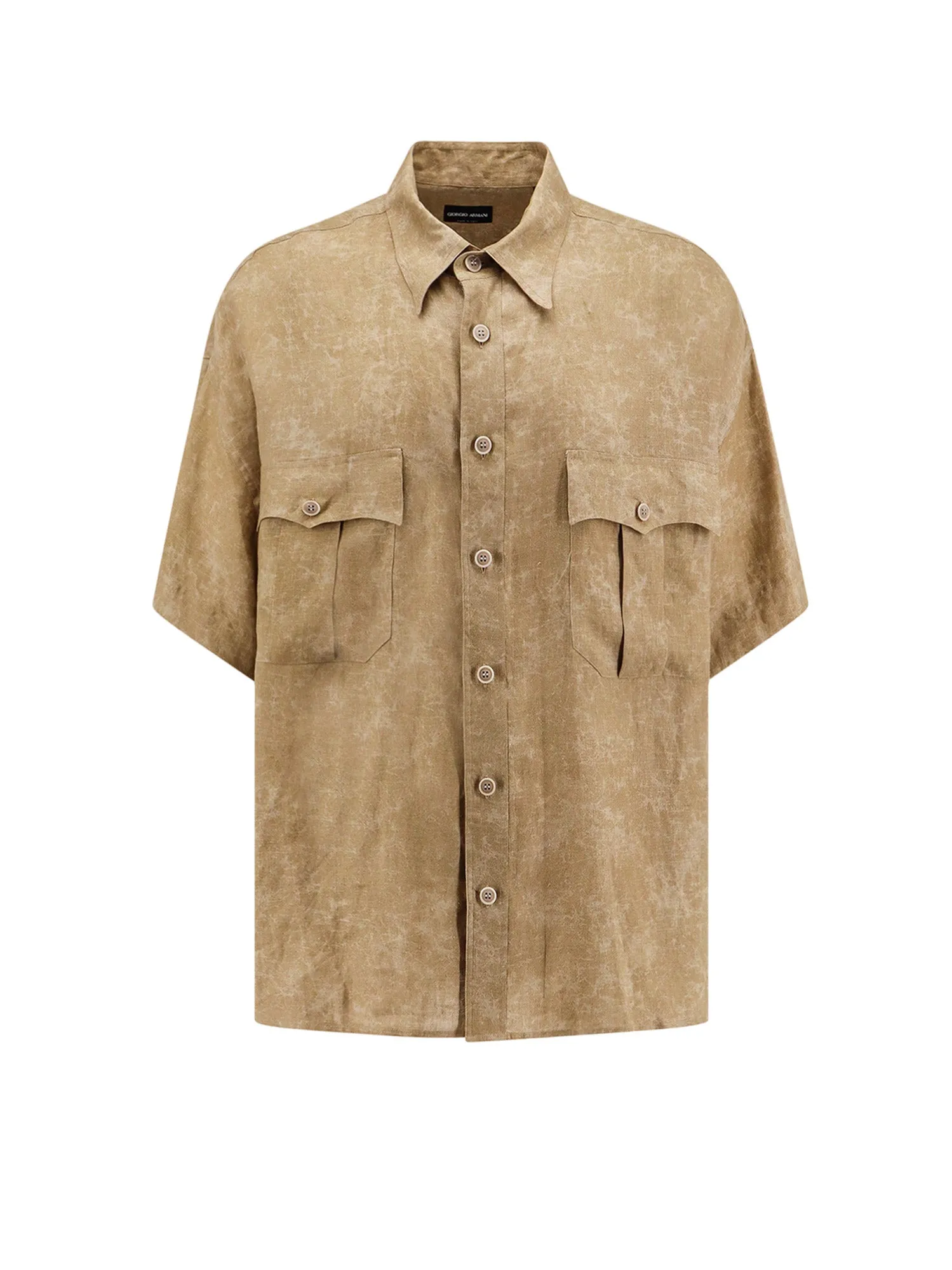 Airbrushed Linen Shirt With Pockets