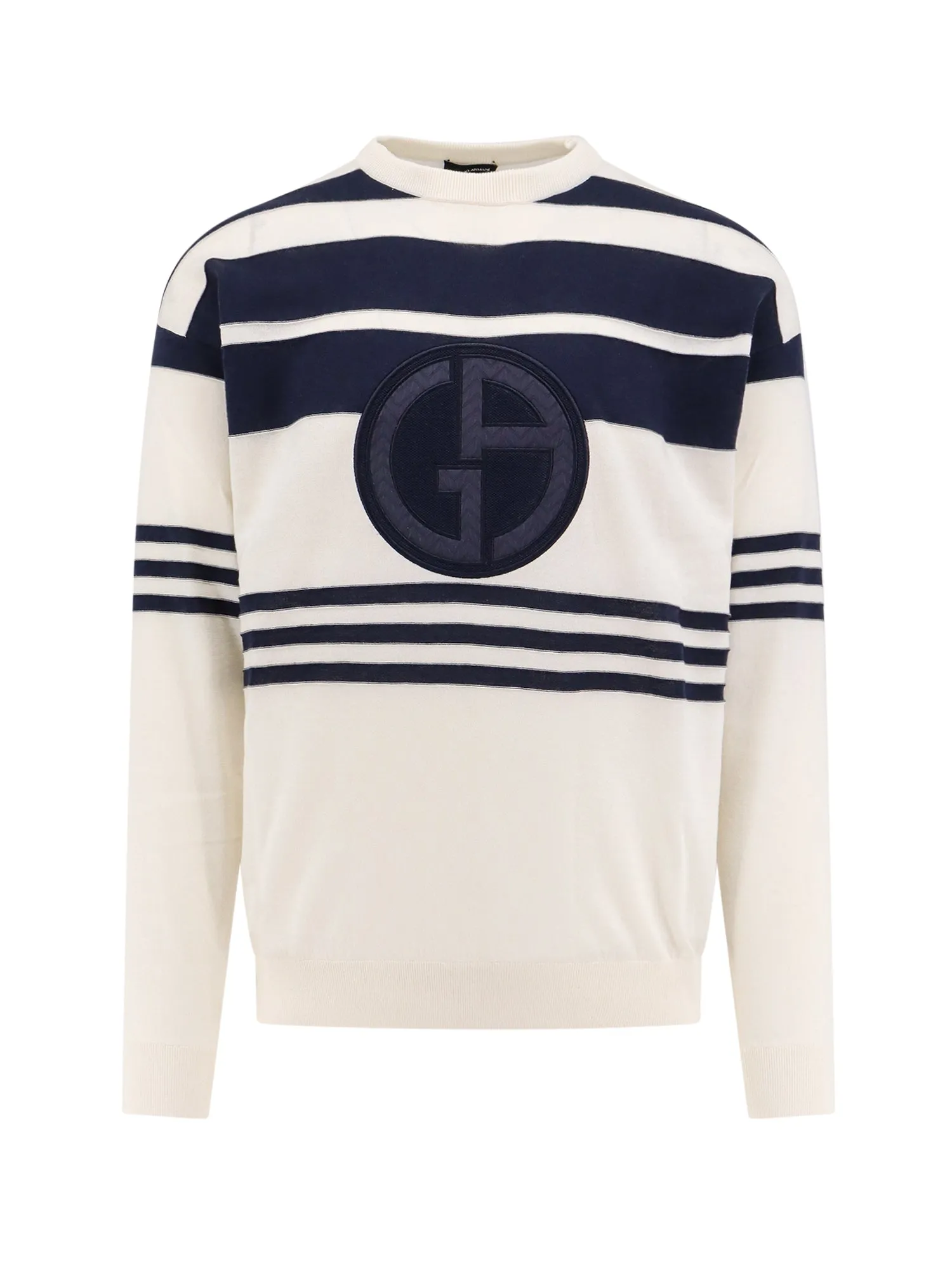 Cotton And Cashmere Sweater With Monogram Patch