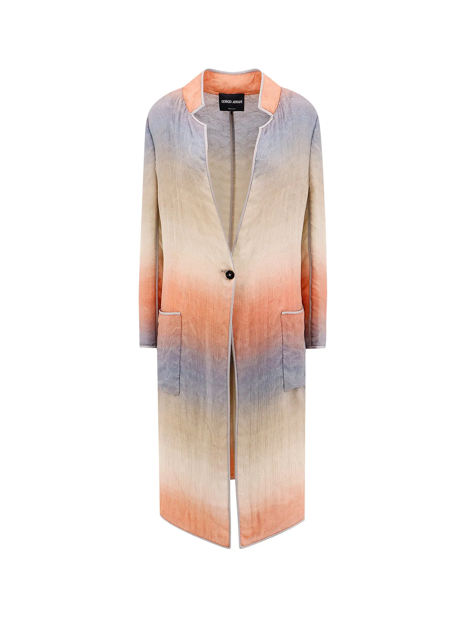 DéGradé Silk Blend Coat With Satin Profiles