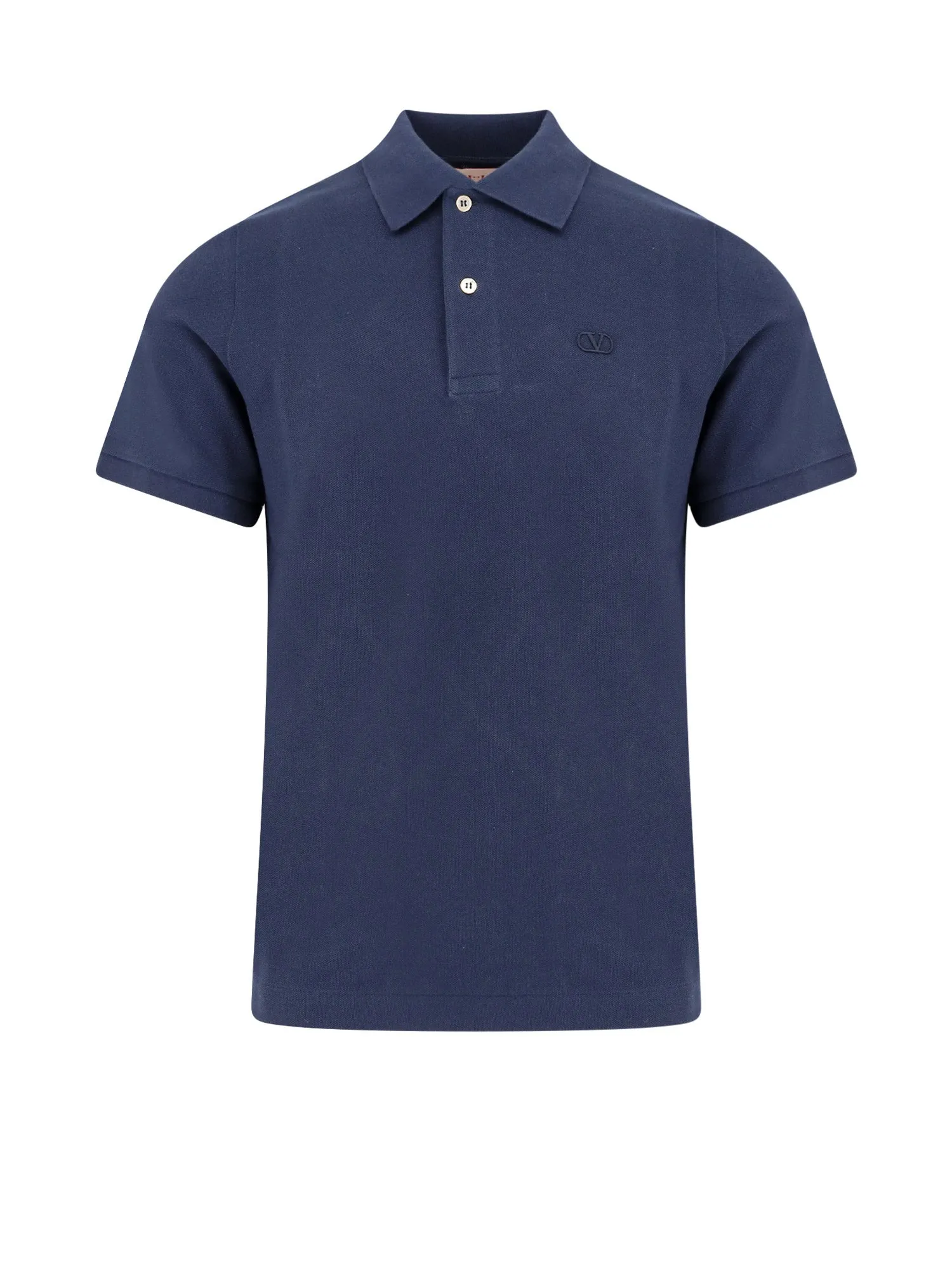 Cotton Piquet Polo Shirt With Vlogo Embroidery