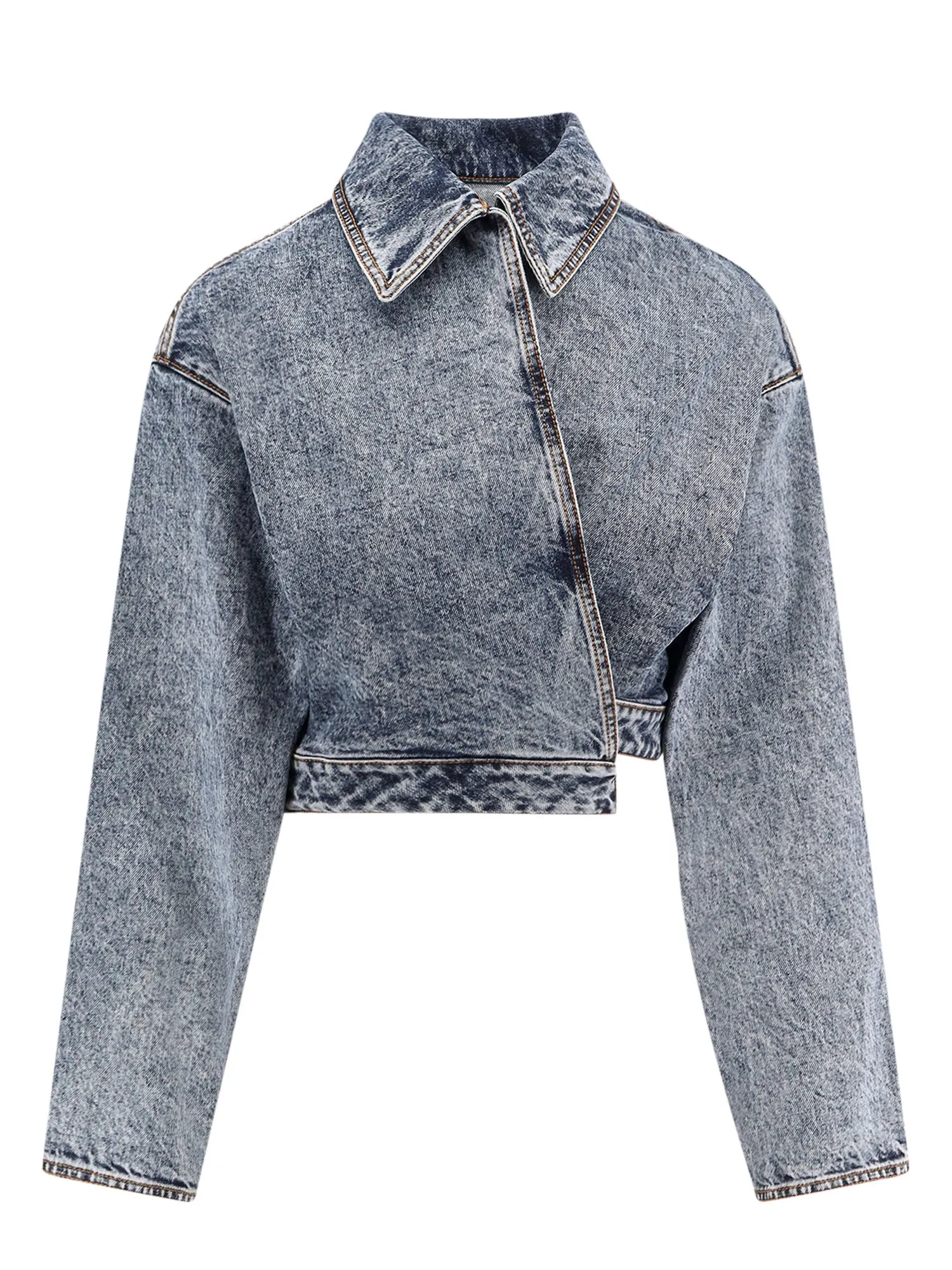 Spiral Stone-Washed Denim Jacket