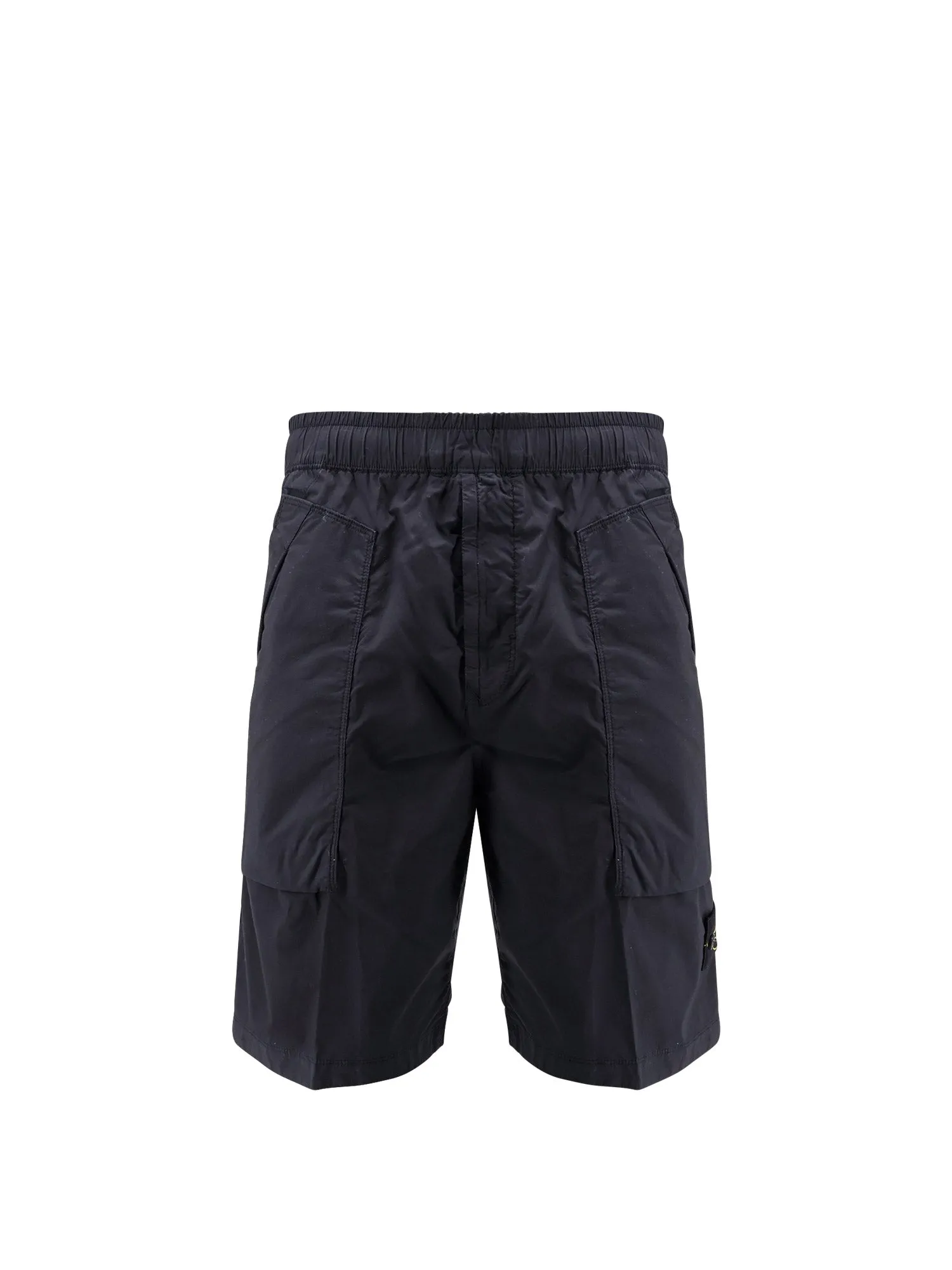 Stretch Cotton Bermuda Shorts With Iconic Logo Patch