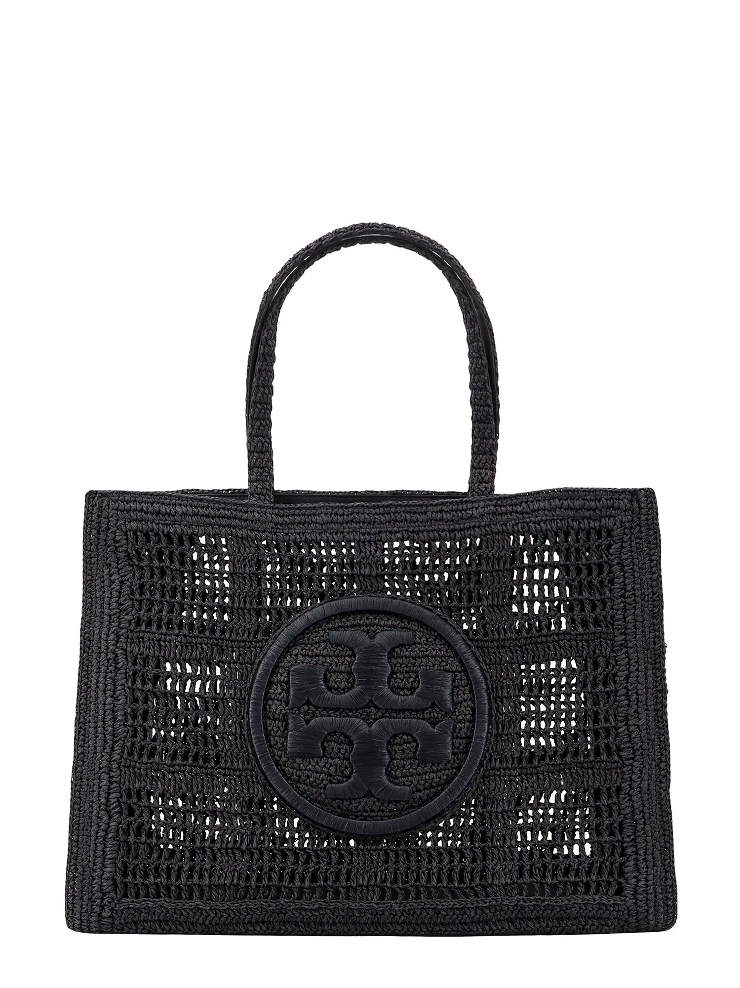 Rafia Shoulder Bag With Embroidered Logo