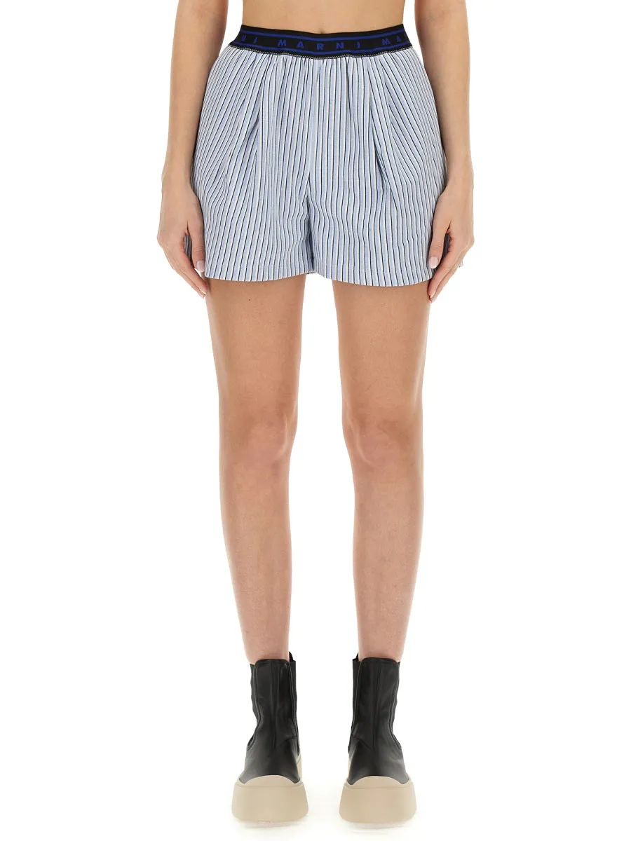 Bermuda Shorts With Stripe Pattern