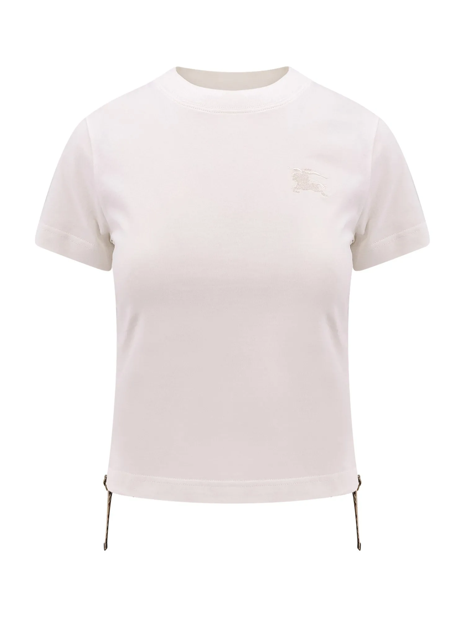Organic Cotton Blend T-Shirt With Lateral Double Drawstring